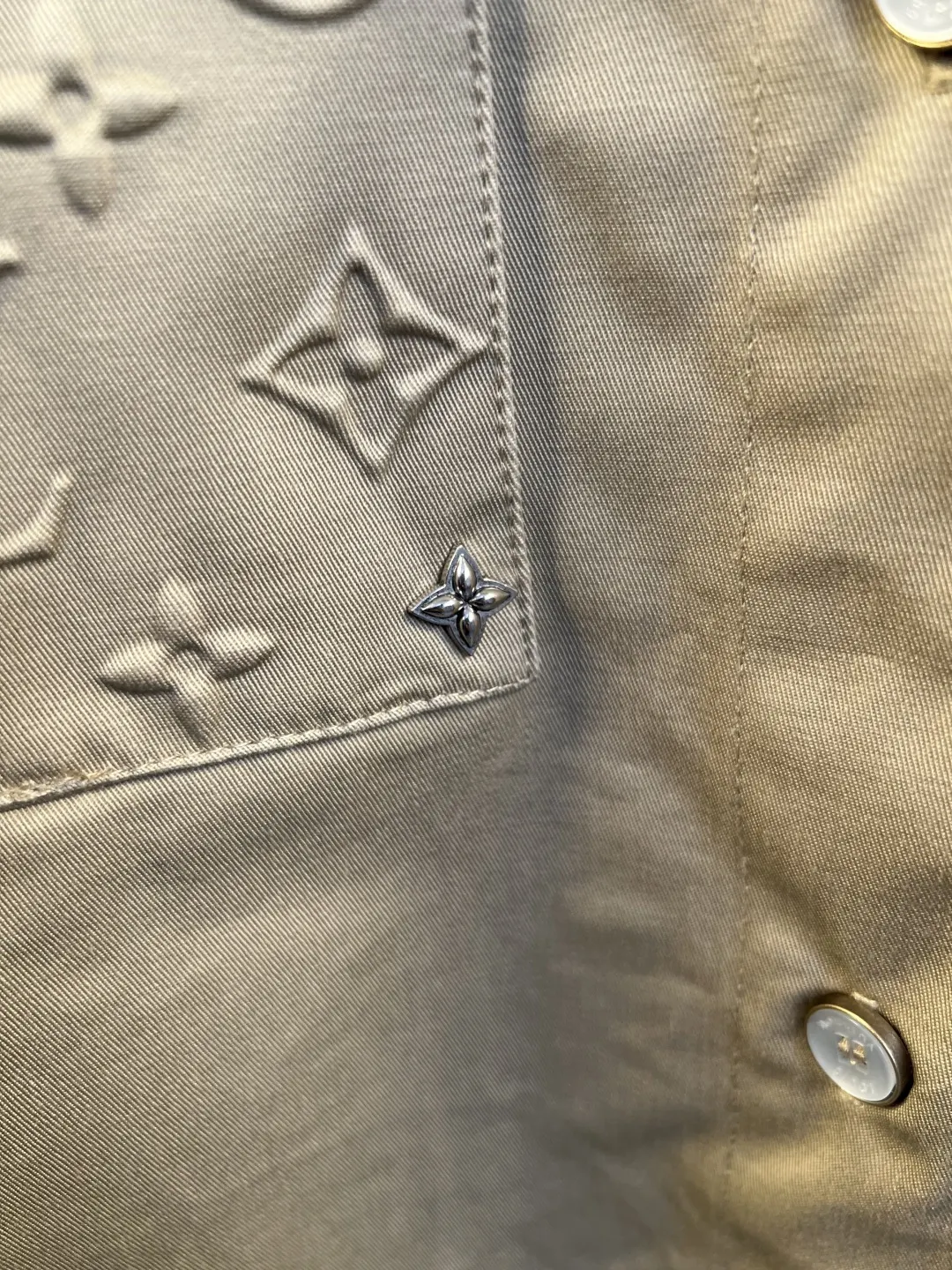 Monogram Embossed Leather Patch Overshirt Jacket D31519245 — view 5