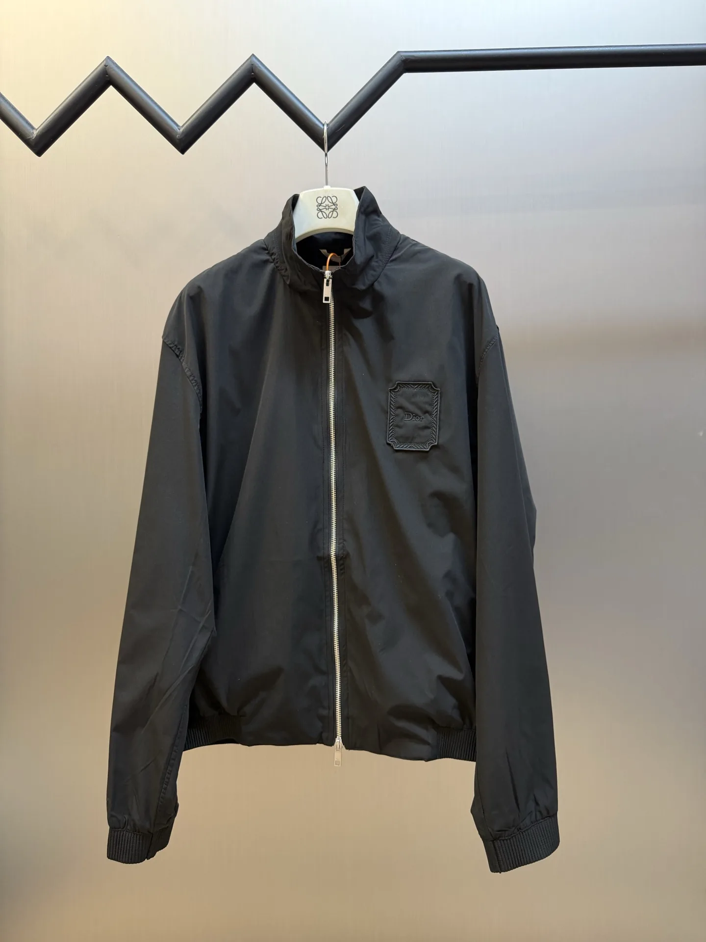 Embroidered Medallion Zip-Up Harrington Jacket D32019156