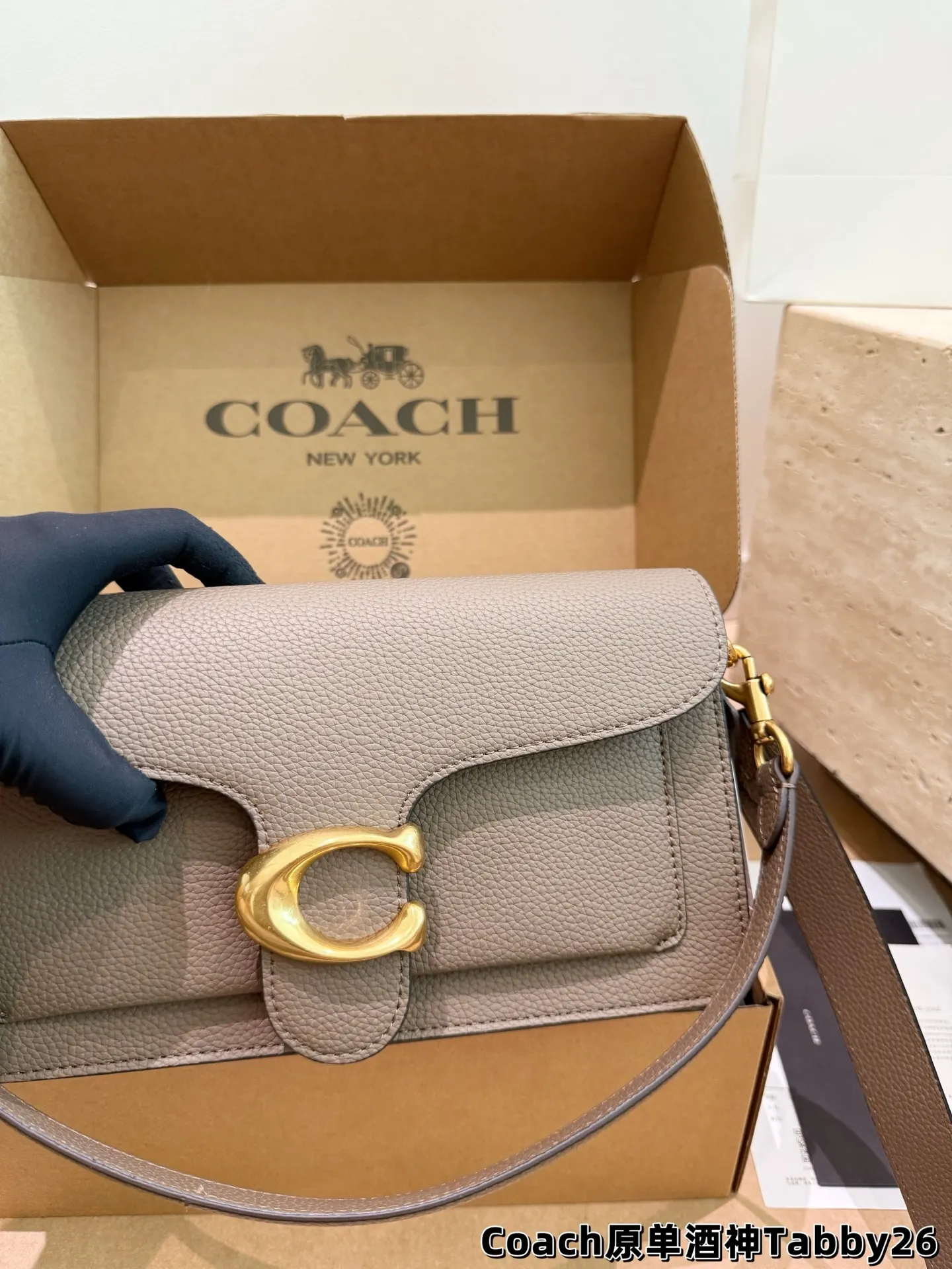 Tabby Shoulder Bag in Grained Leather D32017975 — view 12