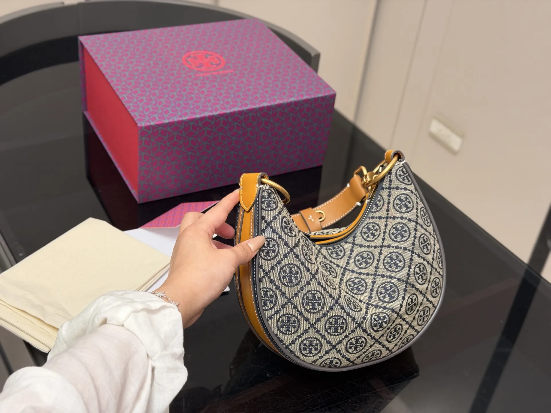 Monogram Canvas Crescent Shoulder Bag D32018286