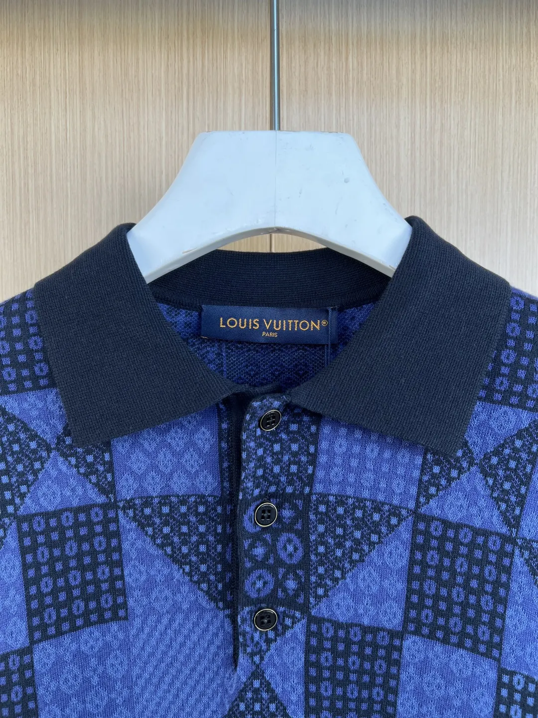 Geometric Jacquard Knit Polo Sweater D32519236 — view 3