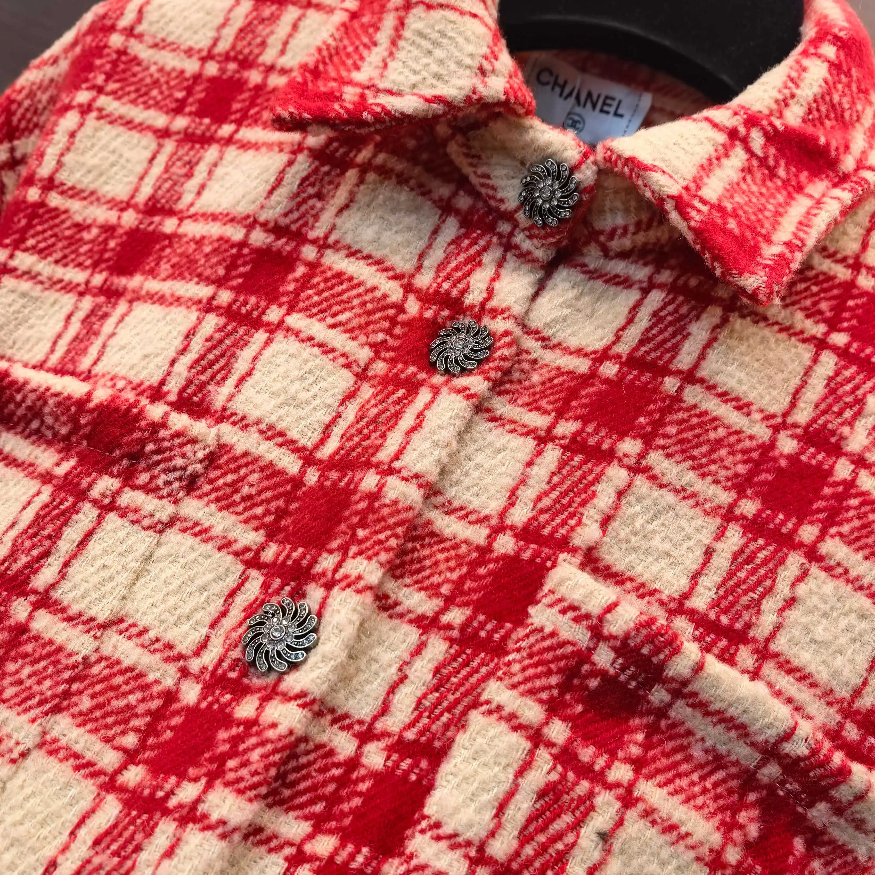 Plaid Tweed Overshirt Jacket D32522455 — view 3
