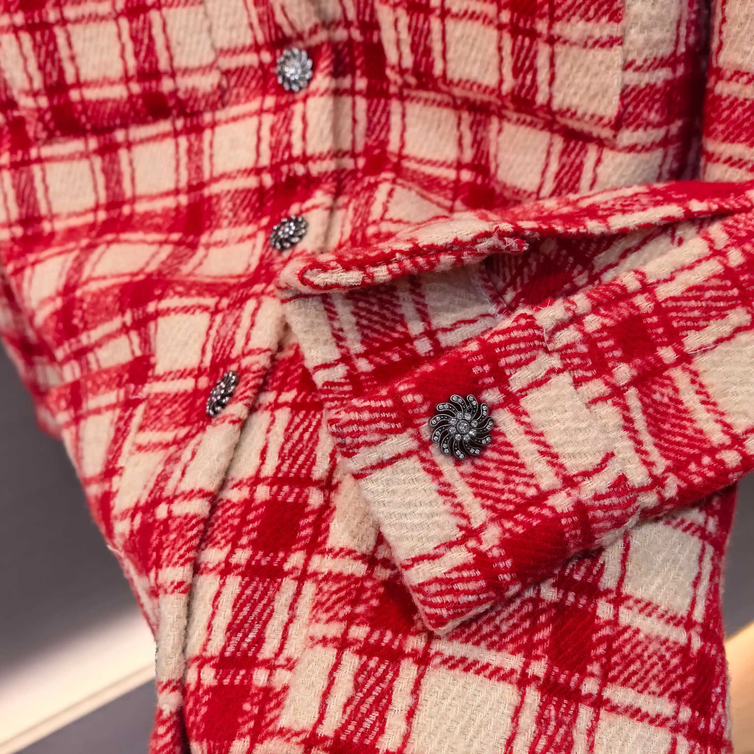 Plaid Tweed Overshirt Jacket D32522455 — view 5