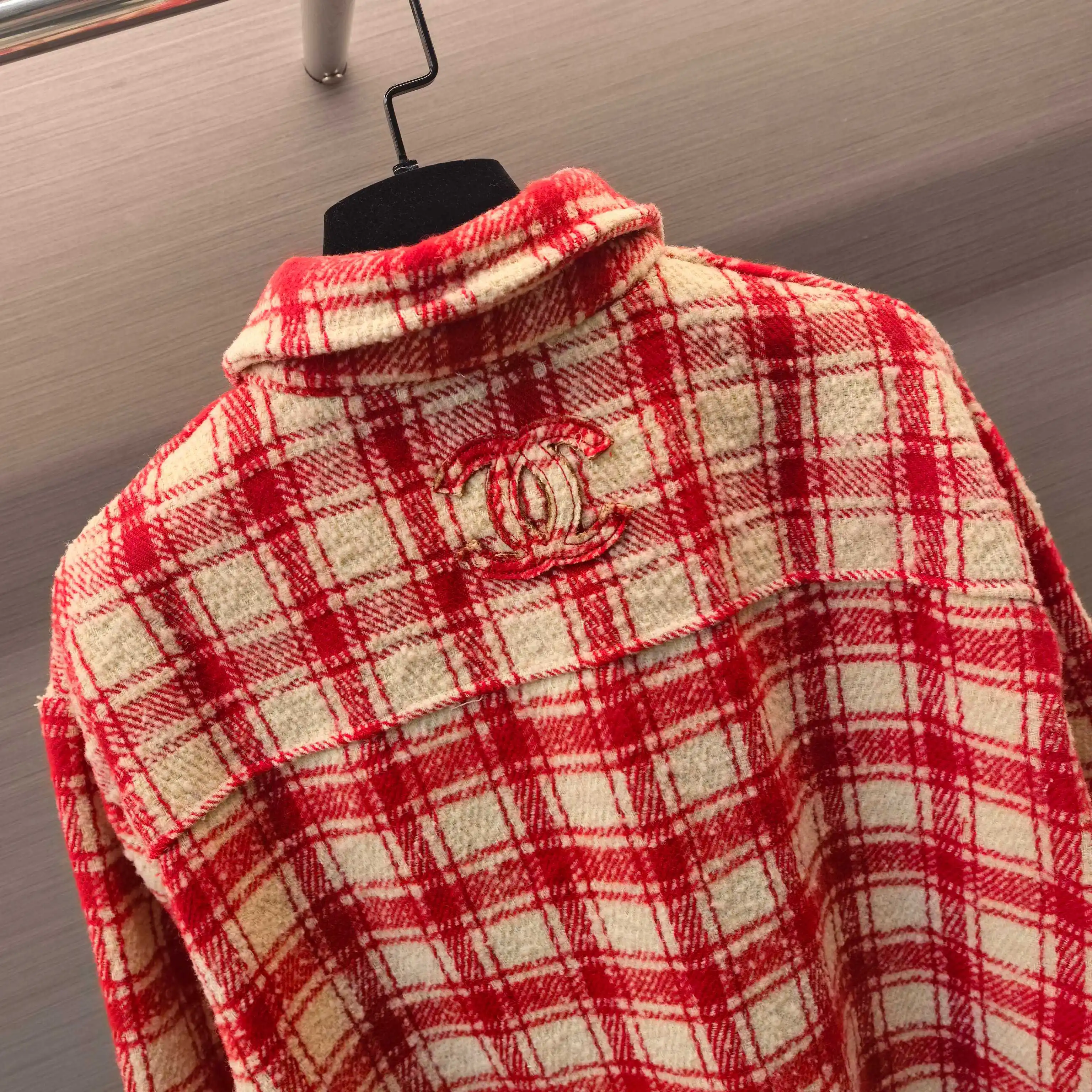 Plaid Tweed Overshirt Jacket D32522455 — view 8
