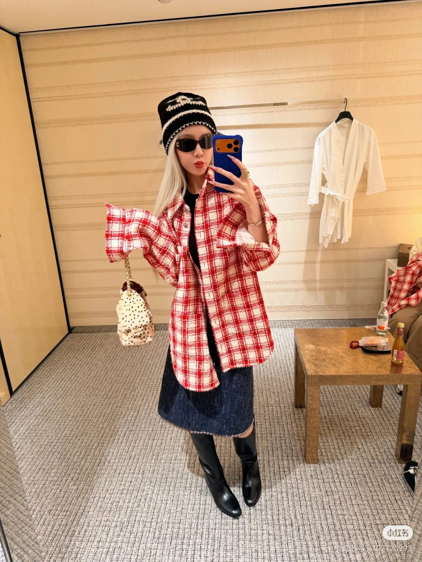 Checked Tweed Overshirt Jacket D32522456 — view 7