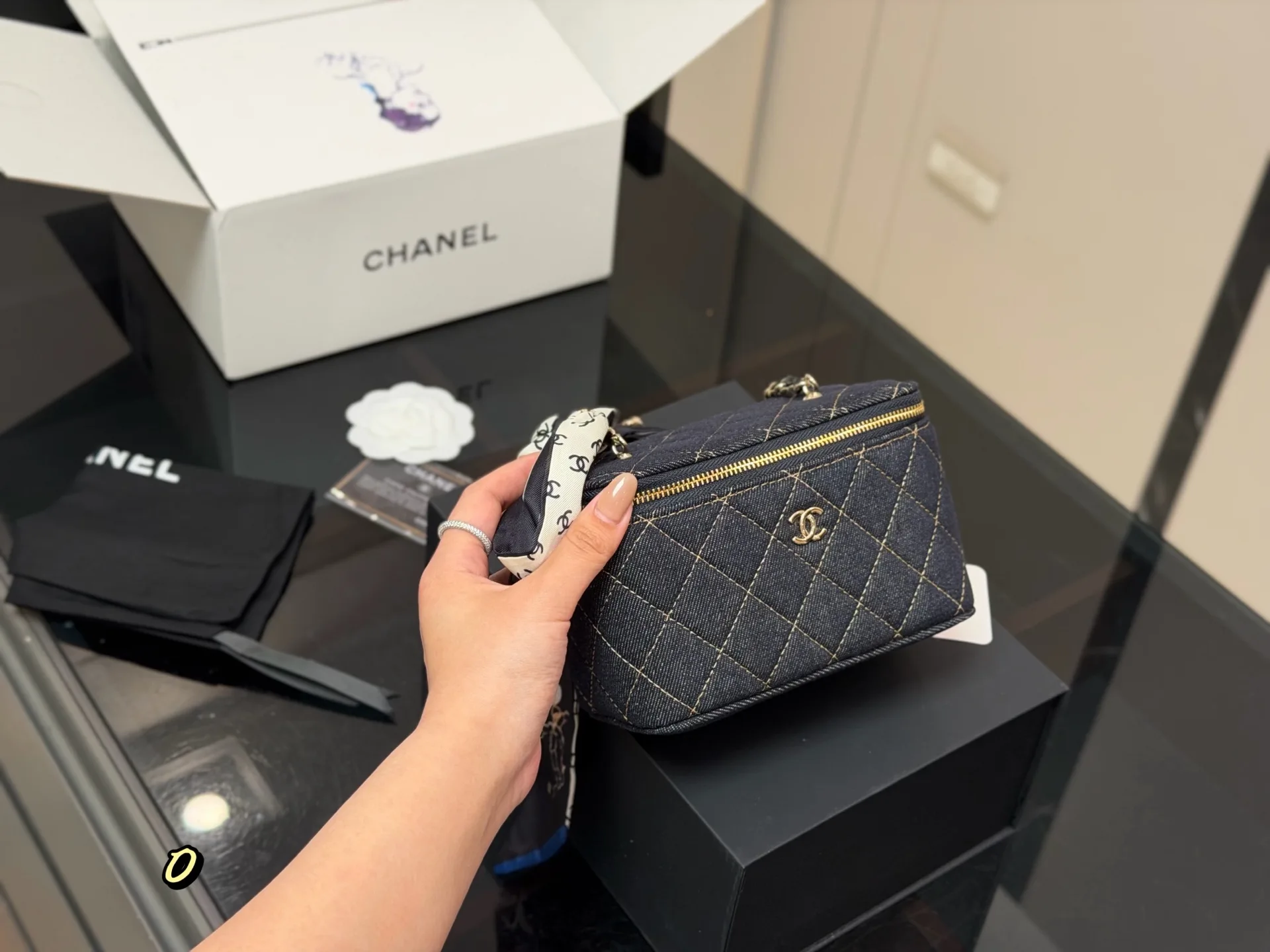 Chanel Quilted Denim Vanity Case D33017922