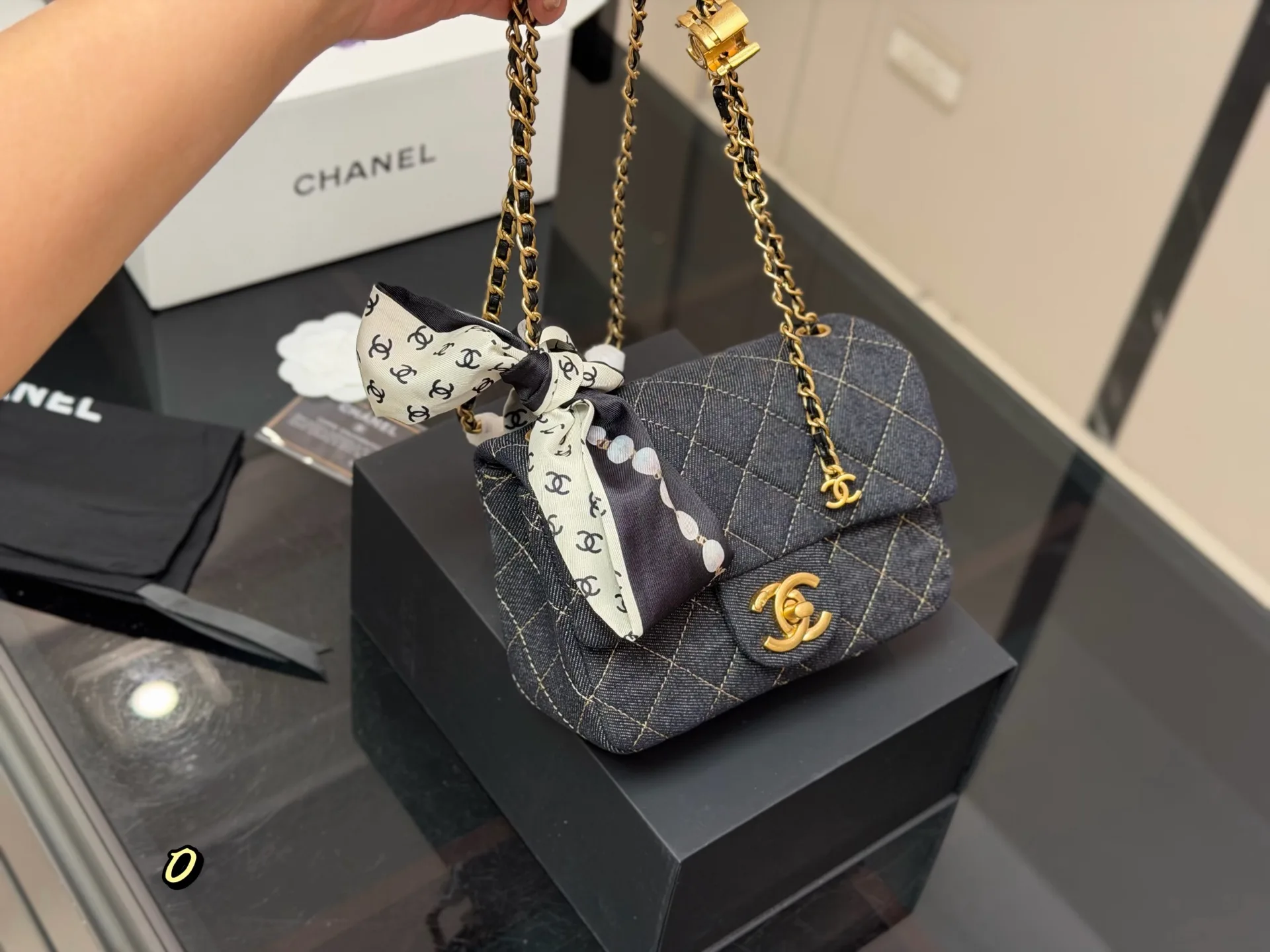 Chanel Quilted Denim Flap Bag D33017921 — view 2