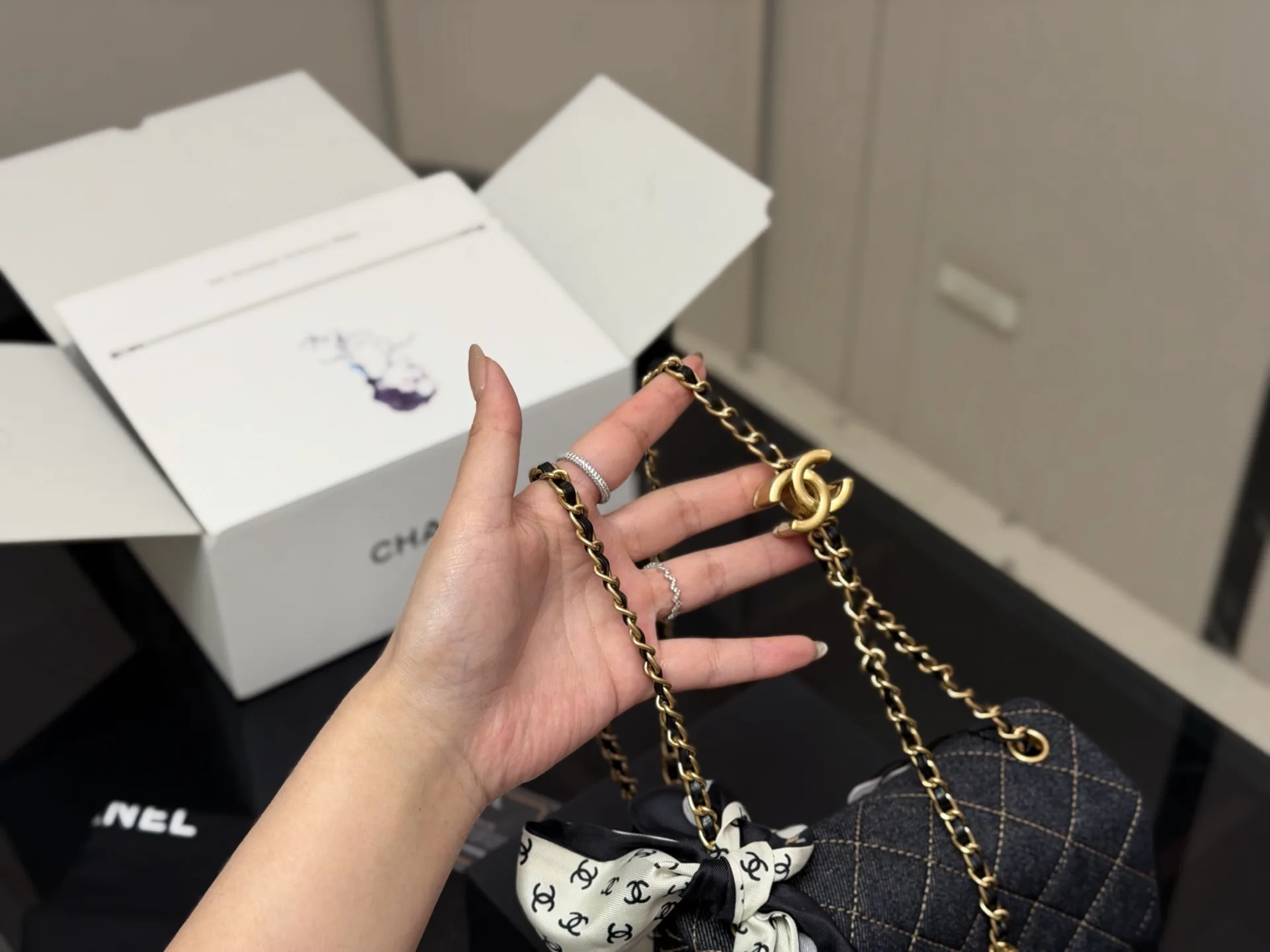Chanel Quilted Denim Flap Bag D33017921 — view 3