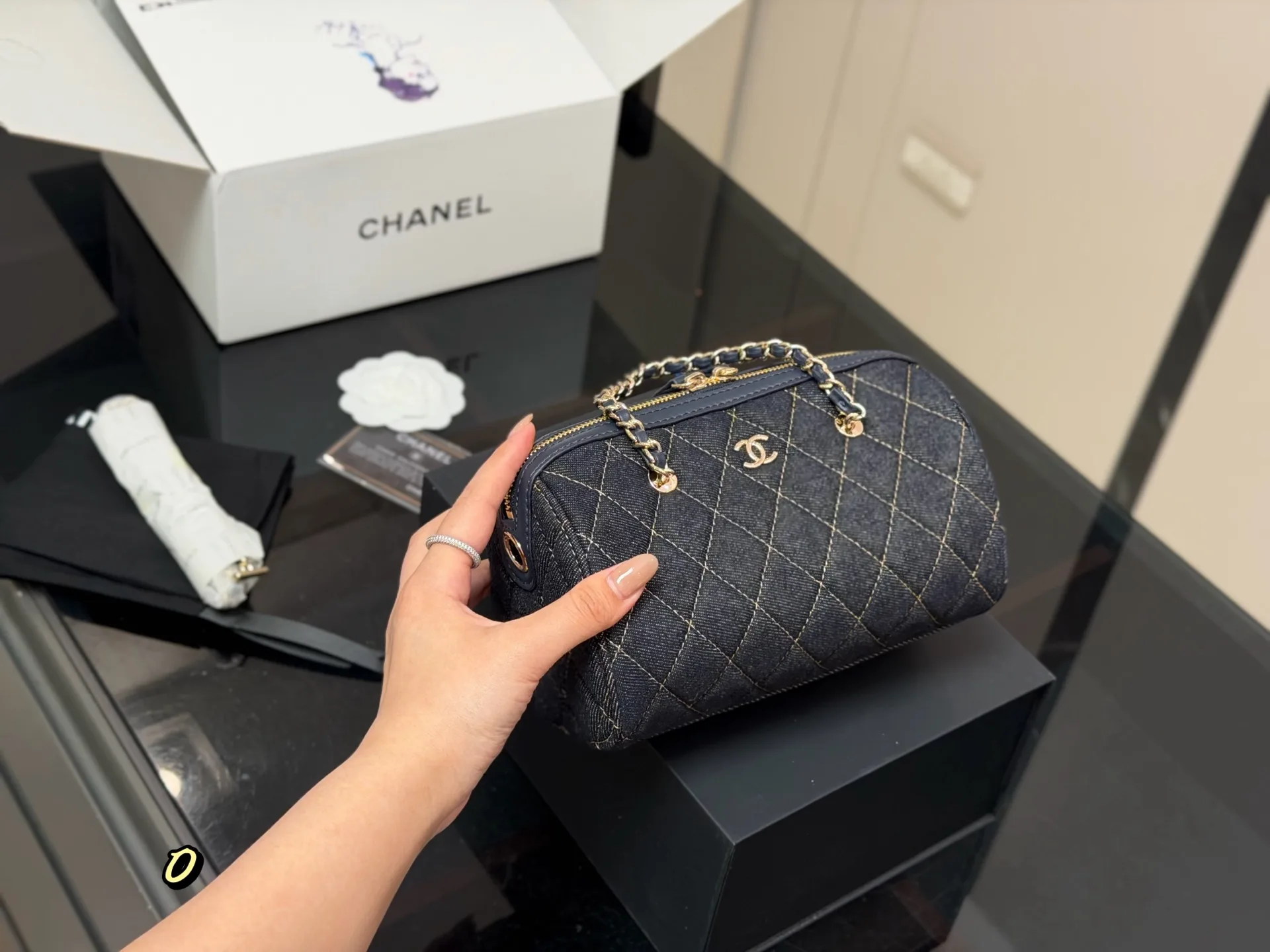 Chanel 25P Denim Bowling Bag D33017916 — view 2