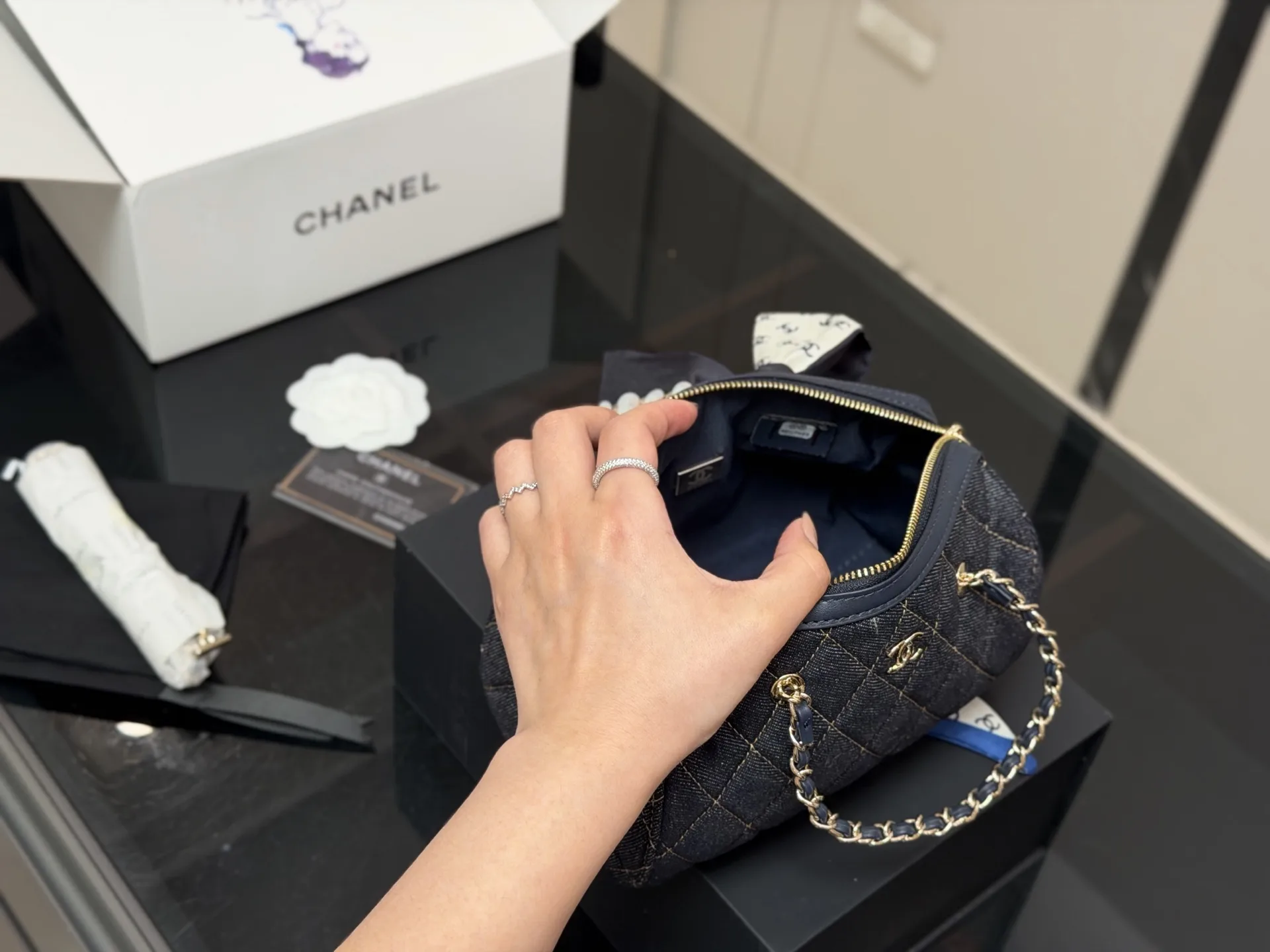 Chanel 25P Denim Bowling Bag D33017916 — view 4