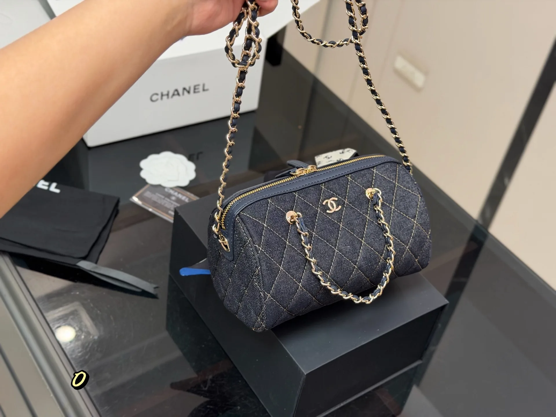 Chanel 25P Denim Bowling Bag D33017916 — view 5