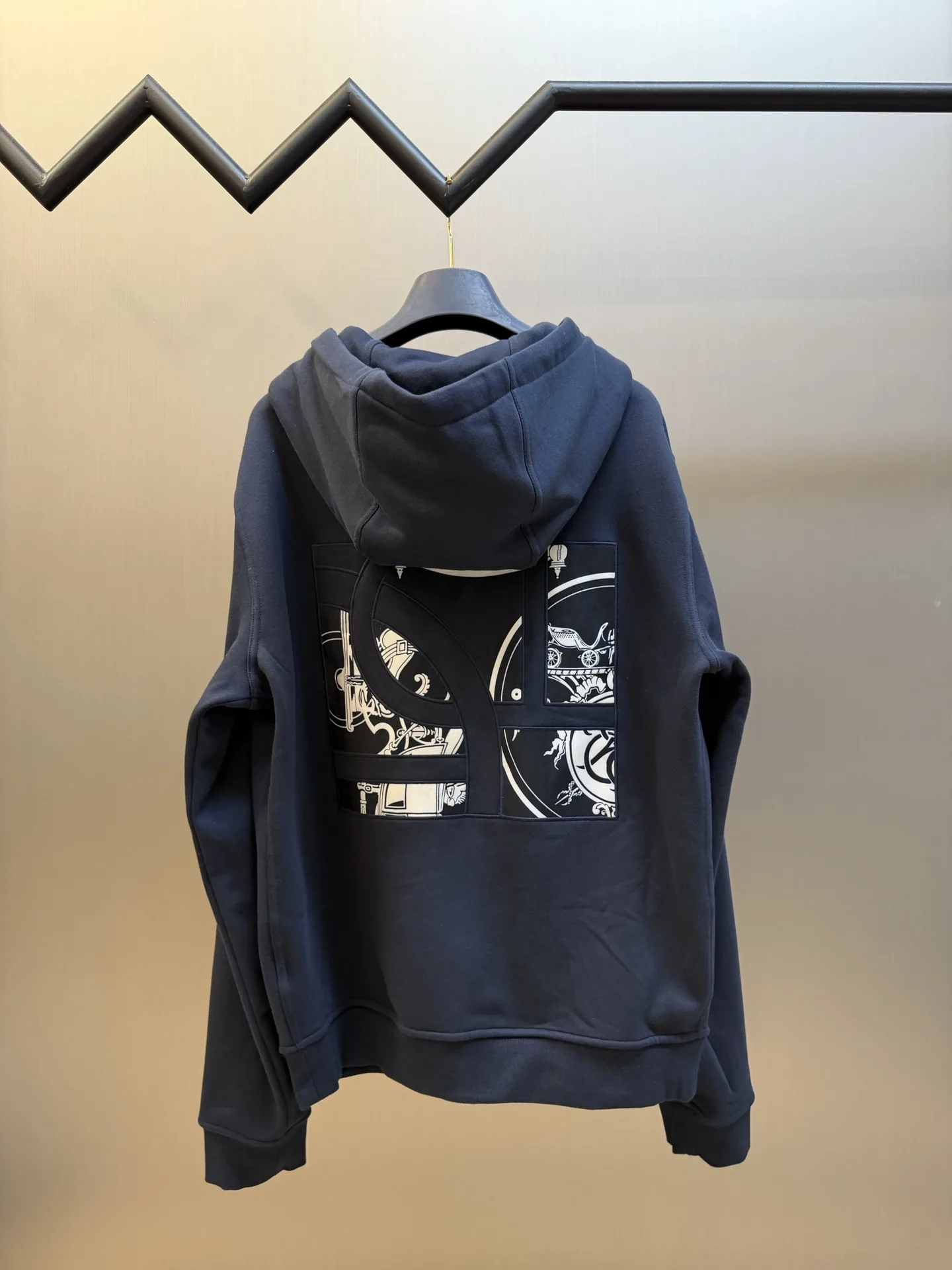 Embroidered Equestrian Motif Zip-Up Hoodie D33519151 — view 4