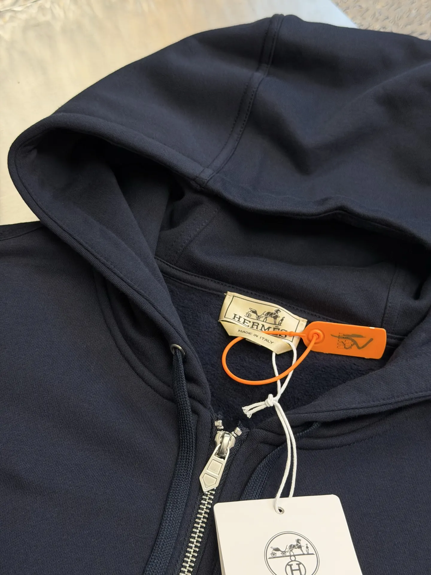 Embroidered Equestrian Motif Zip-Up Hoodie D33519151 — view 5
