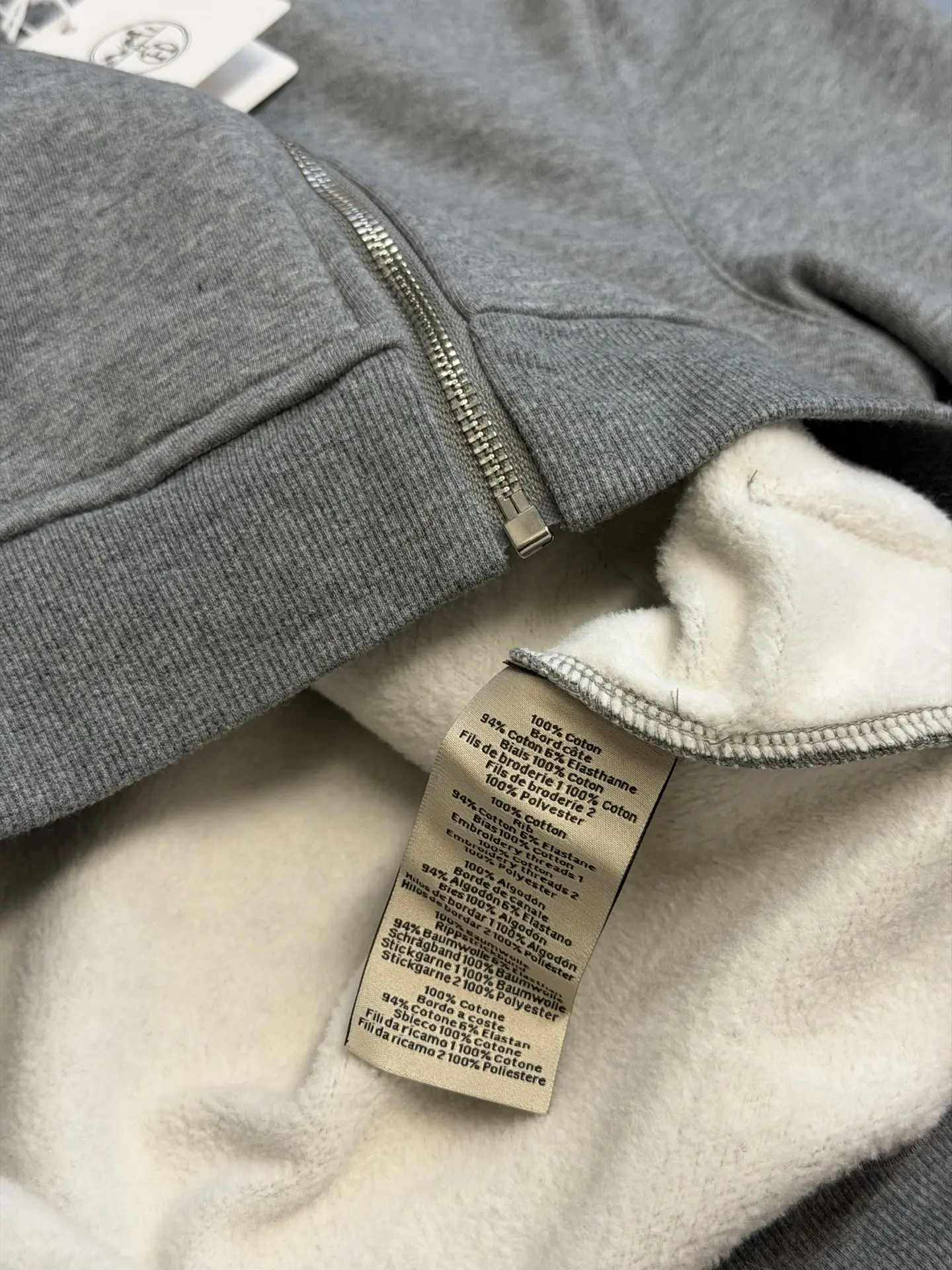 Leather-Trimmed Embroidered Zip-Up Hoodie D34519153 — view 9