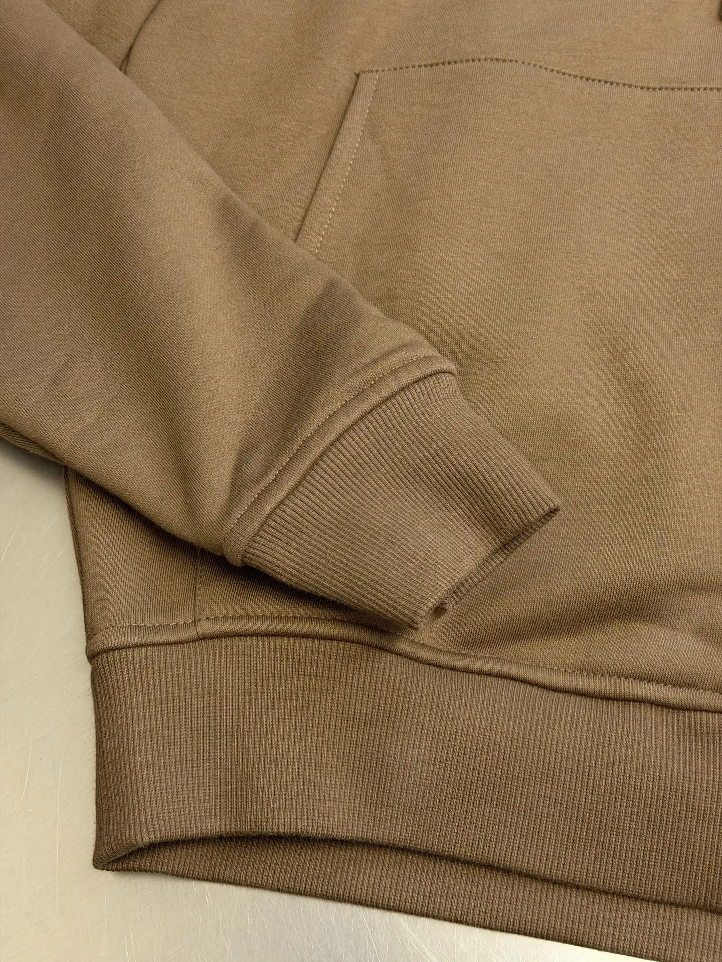 Embroidered Leather-Trim Zip-Up Hoodie D34519152 — view 8