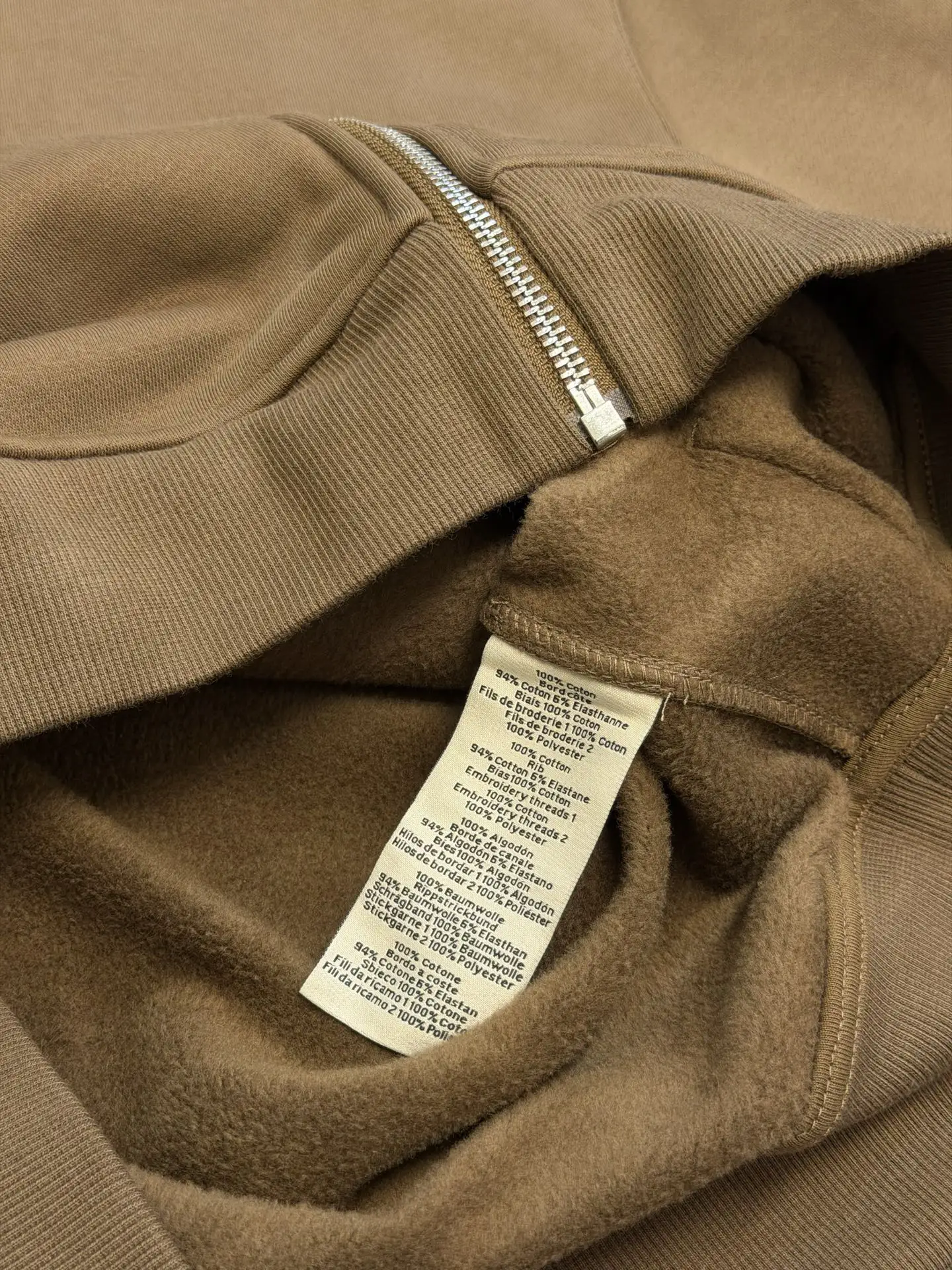 Embroidered Leather-Trim Zip-Up Hoodie D34519152 — view 9
