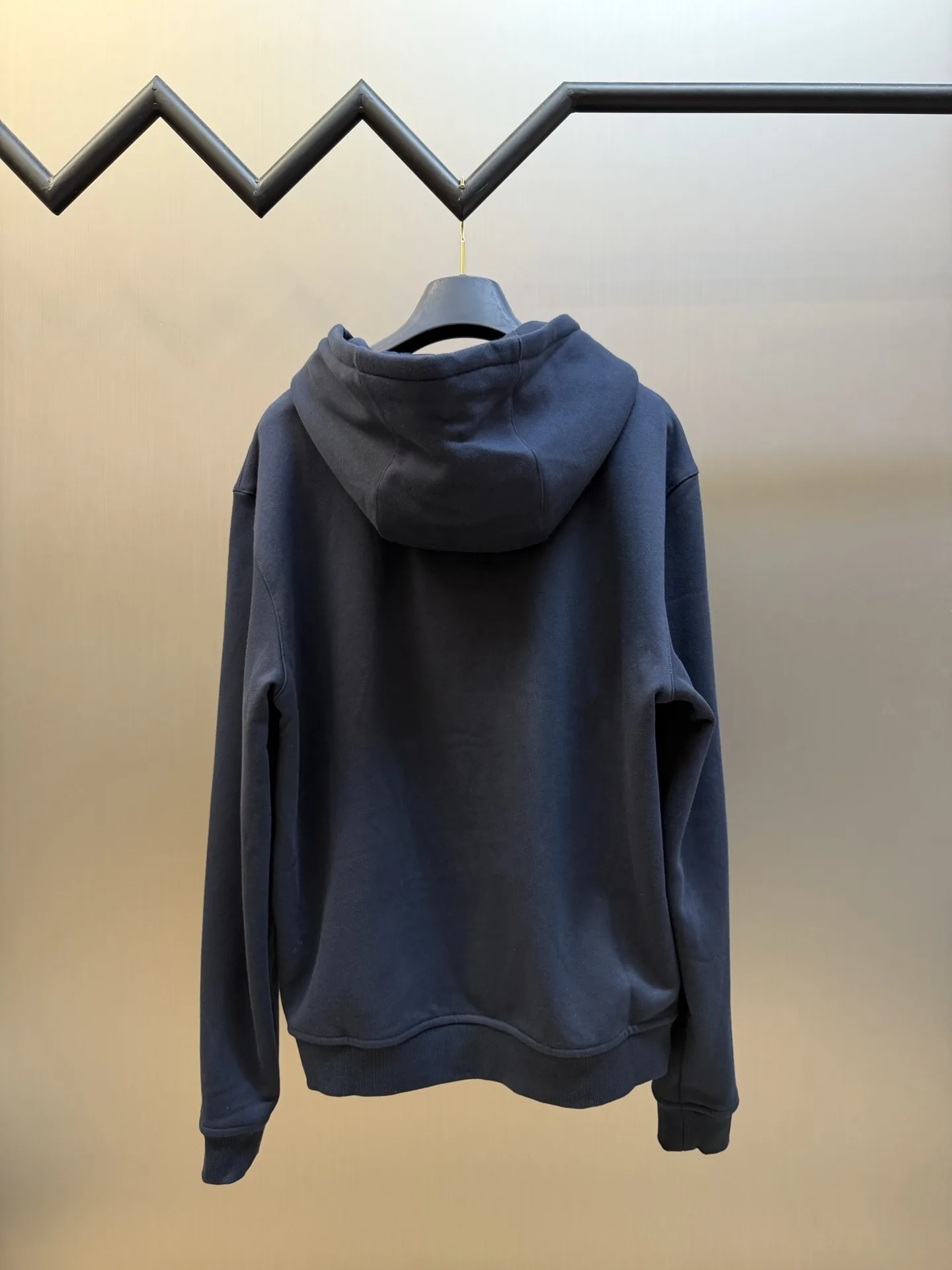 Hermès Embroidered Leather-Trim Zip-Up Hoodie D34519154 — view 4