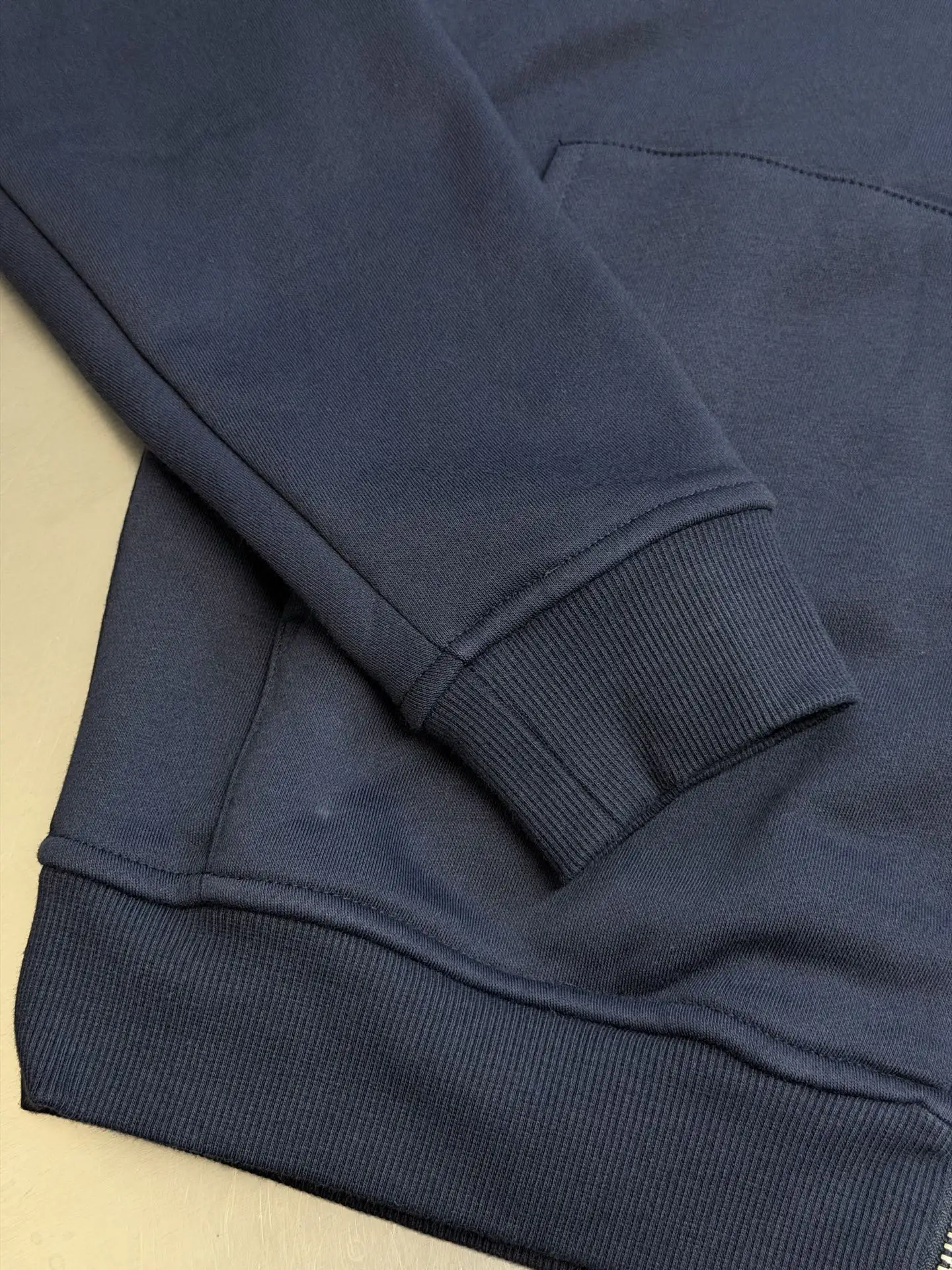 Hermès Embroidered Leather-Trim Zip-Up Hoodie D34519154 — view 6