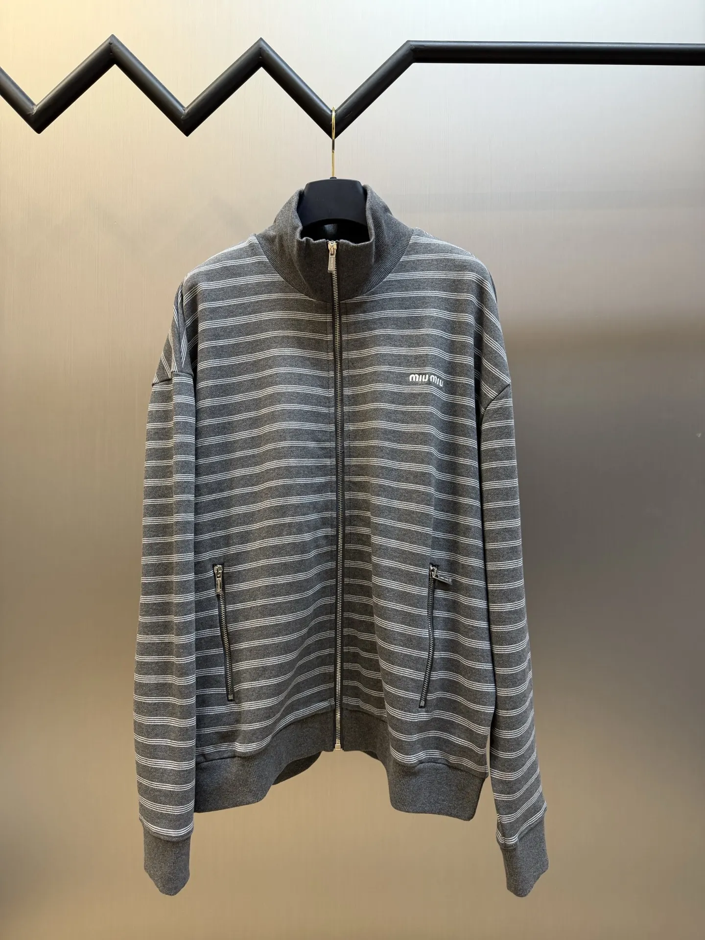 Striped Cotton-Blend Zip-Up Track Jacket D34519149
