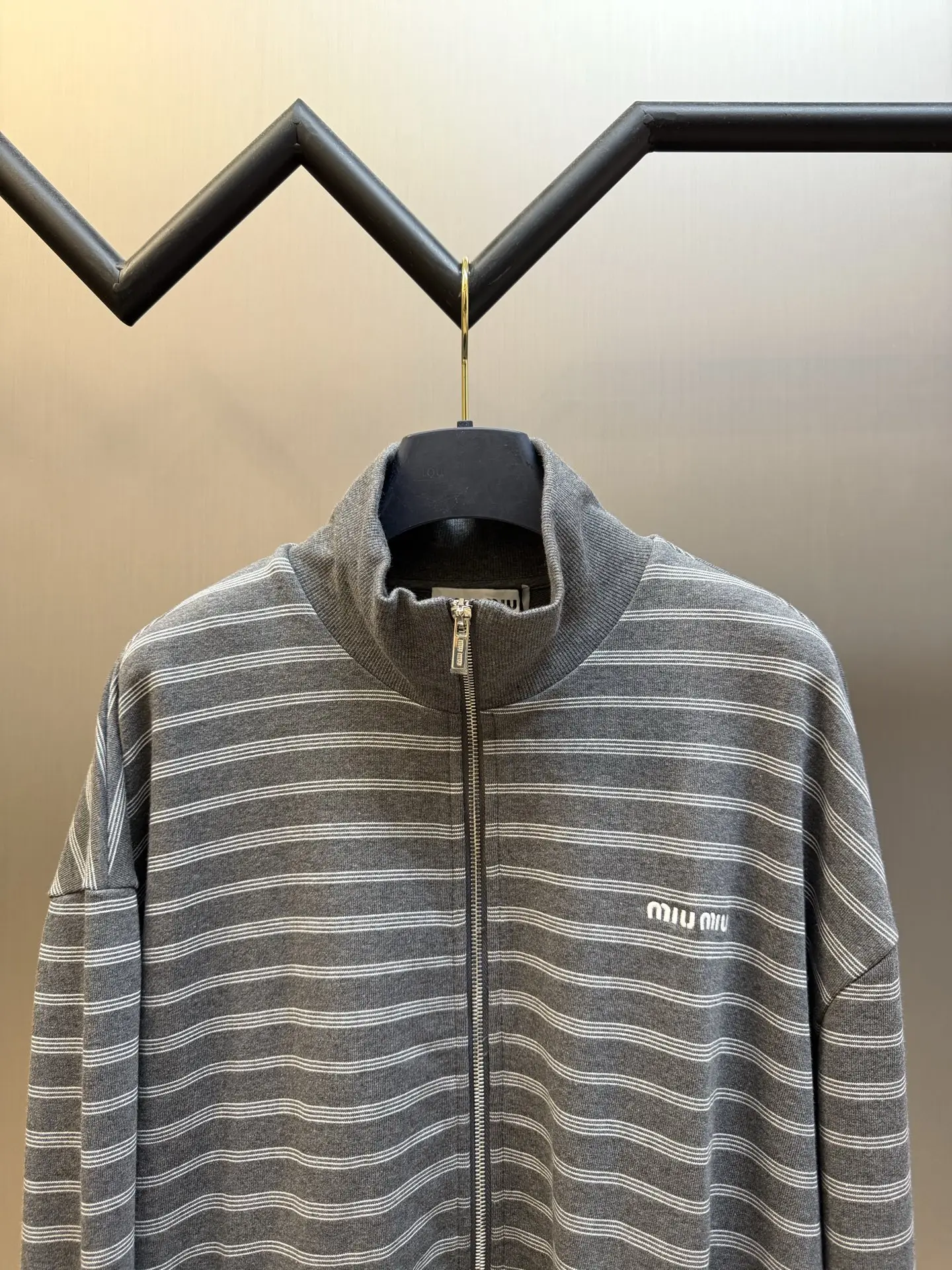 Striped Cotton-Blend Zip-Up Track Jacket D34519149 — view 2