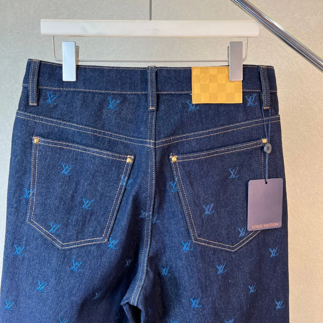 Monogram Embroidered Straight-Leg Jeans D35019271 — view 6