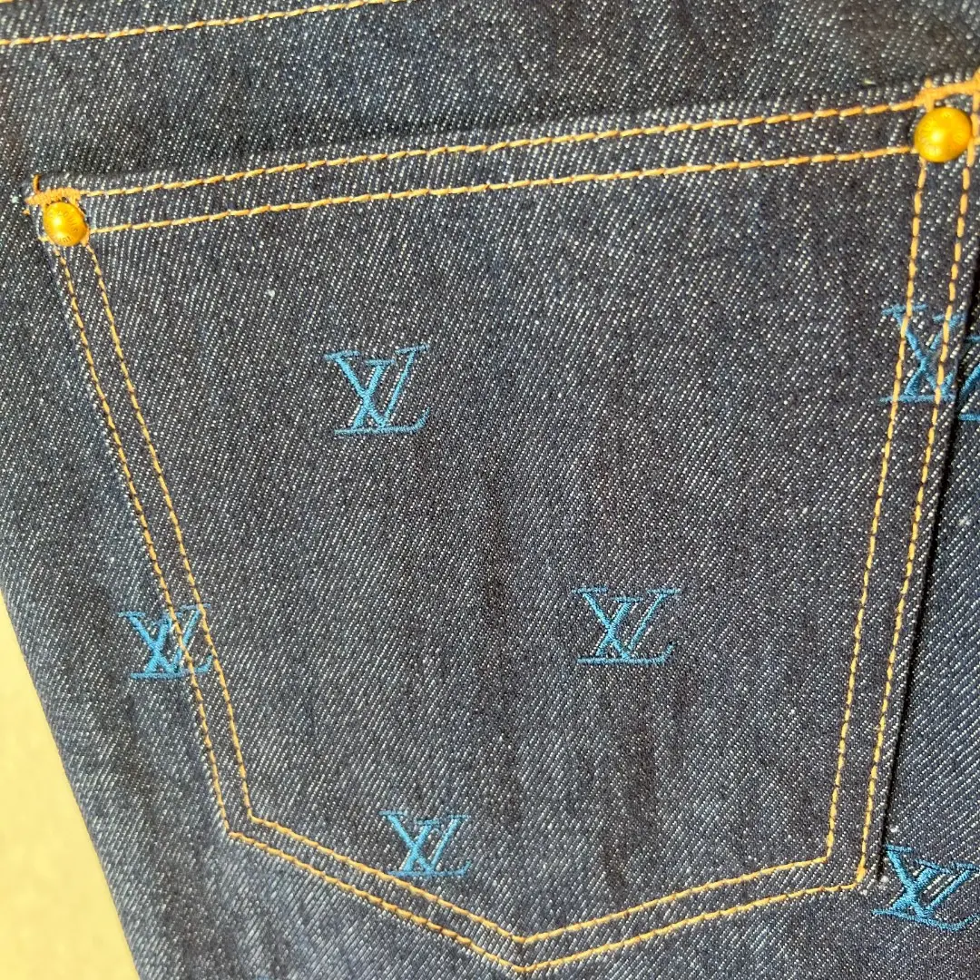 Monogram Embroidered Straight-Leg Jeans D35019271 — view 8