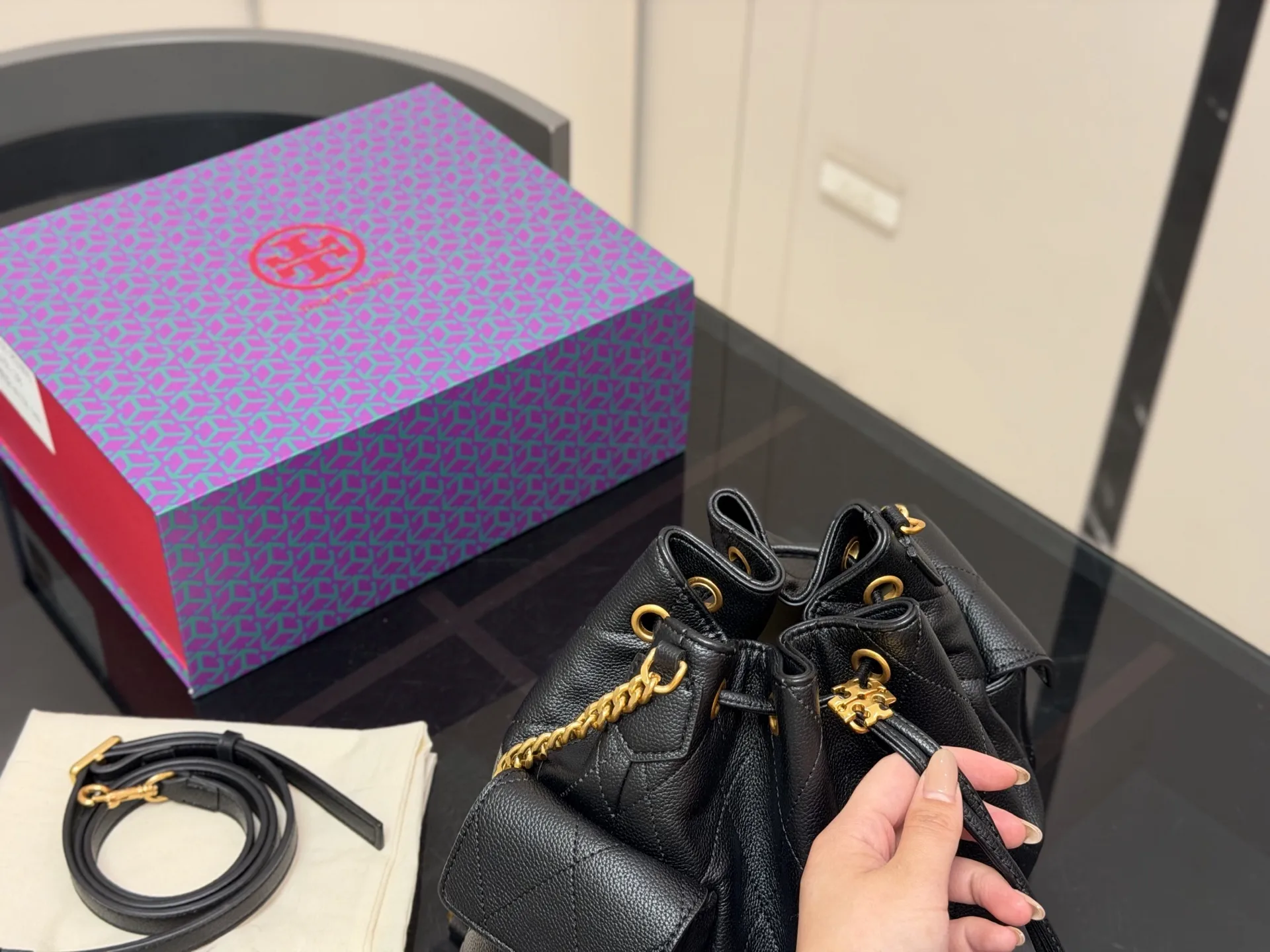 Romy Quilted Leather Bucket Bag D35518290 — view 3