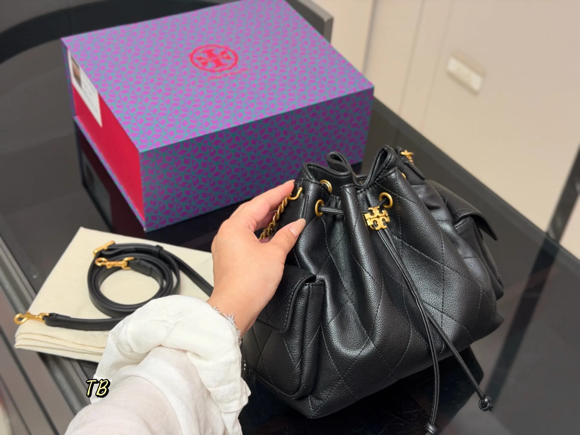 Romy Quilted Leather Bucket Bag D35518290 — view 5