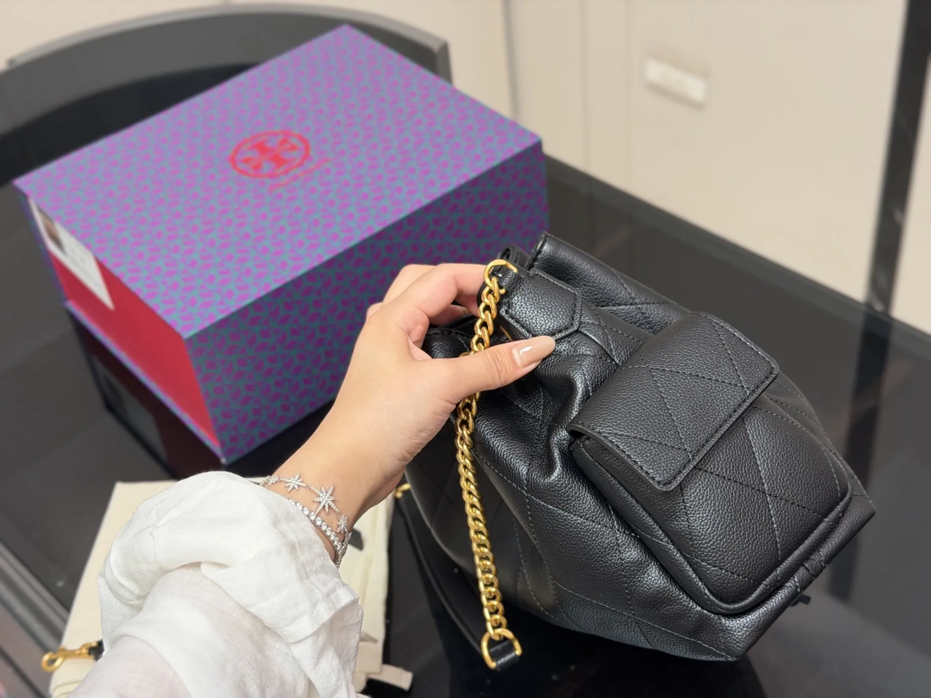 Romy Quilted Leather Bucket Bag D35518290 — view 7