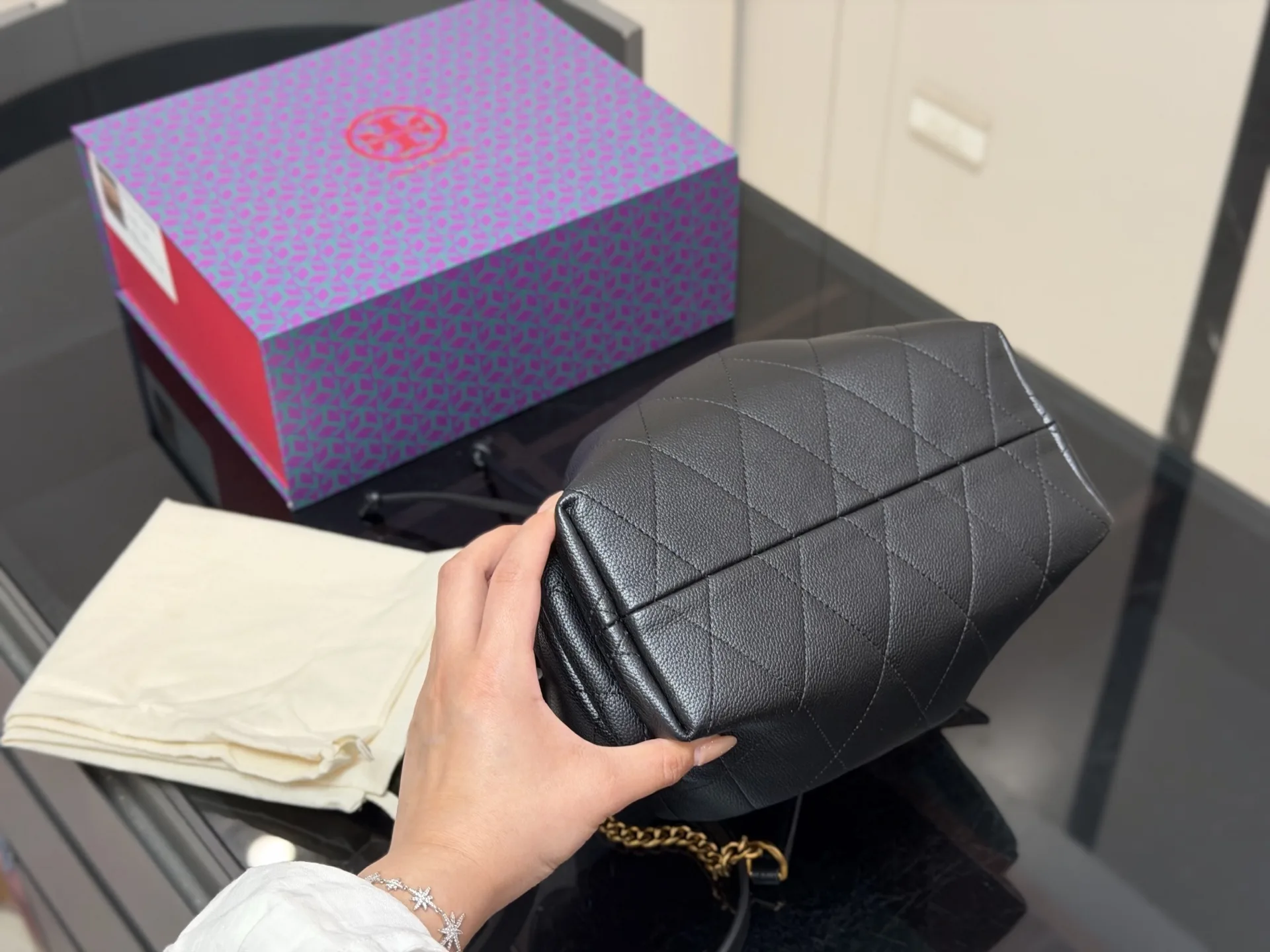 Romy Quilted Leather Bucket Bag D35518290 — view 9