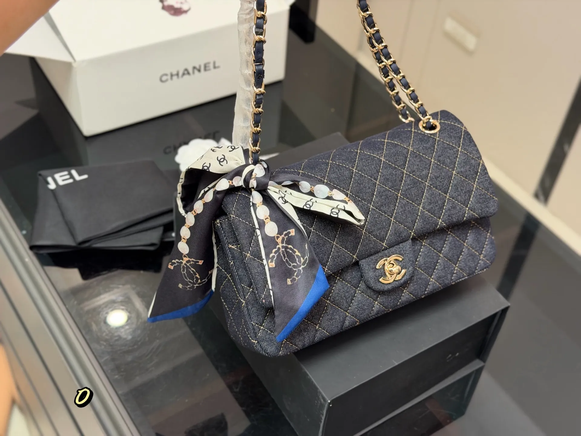 Chanel CF Quilted Denim Shoulder Bag D36017915 — view 2