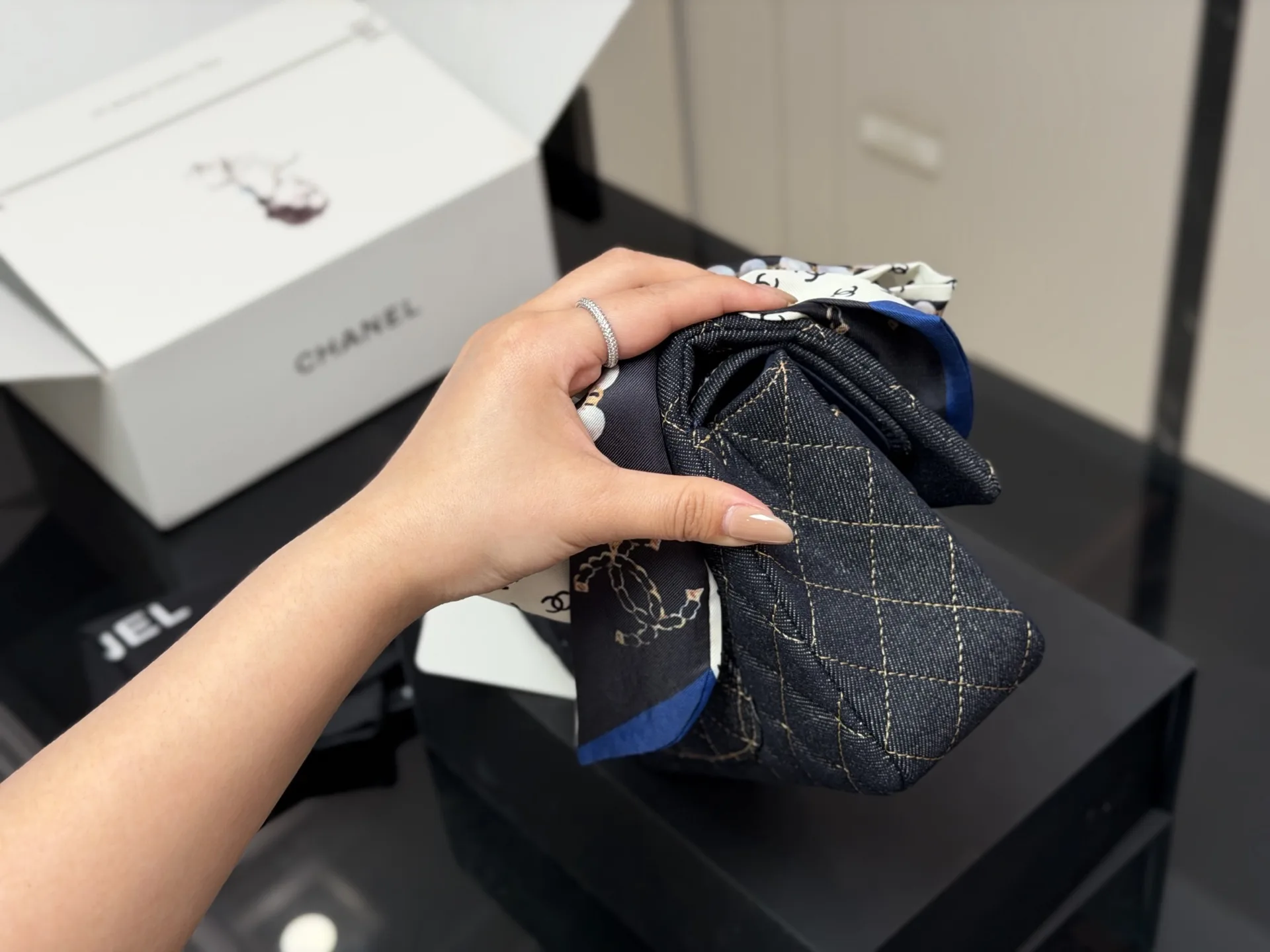 Chanel CF Quilted Denim Shoulder Bag D36017915 — view 5