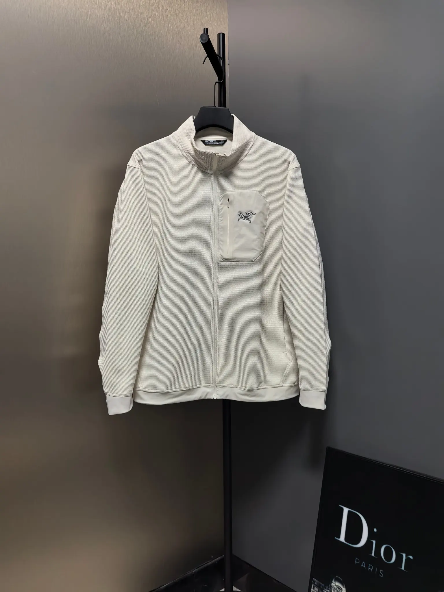 Waffle-Knit Zip-Up Performance Jacket D37020833