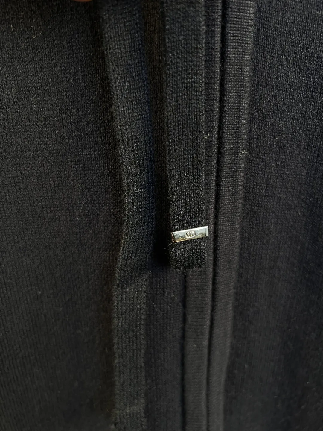 Logo Embroidery Oblique Lining Wool Knit Hoodie D37019246 — view 4