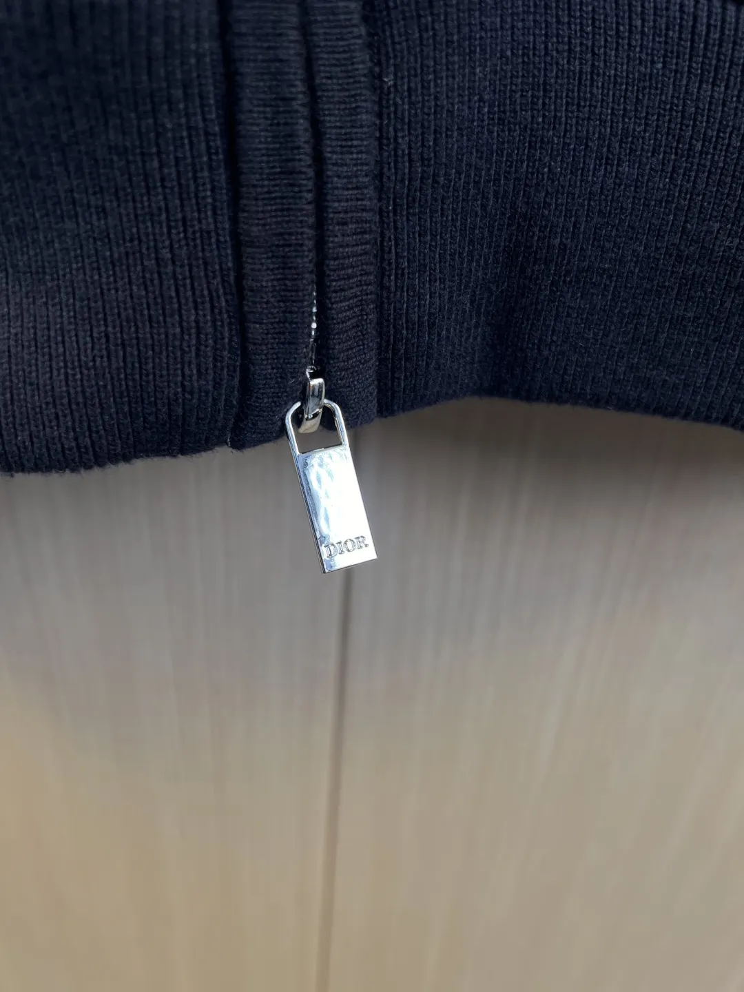 Logo Embroidery Oblique Lining Wool Knit Hoodie D37019246 — view 5