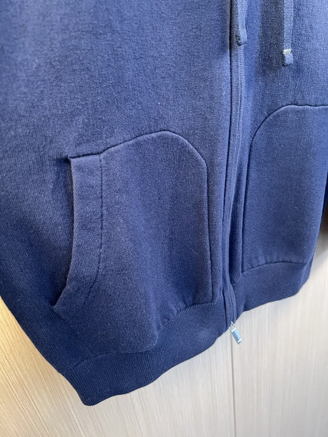 Logo Embroidery Oblique Lining Wool Knit Hoodie D37019246 — view 6