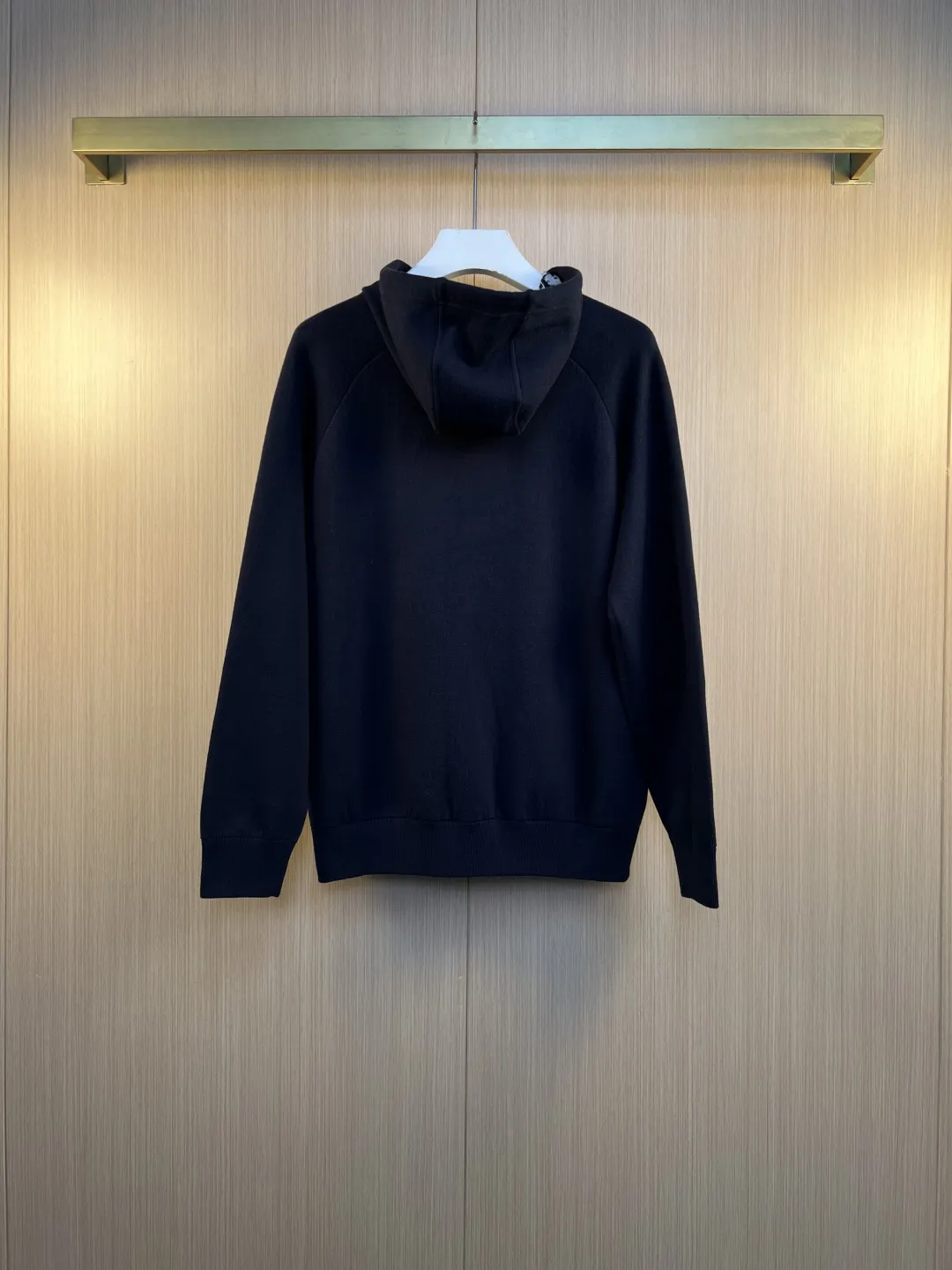 Logo Embroidery Oblique Lining Wool Knit Hoodie D37019246 — view 8