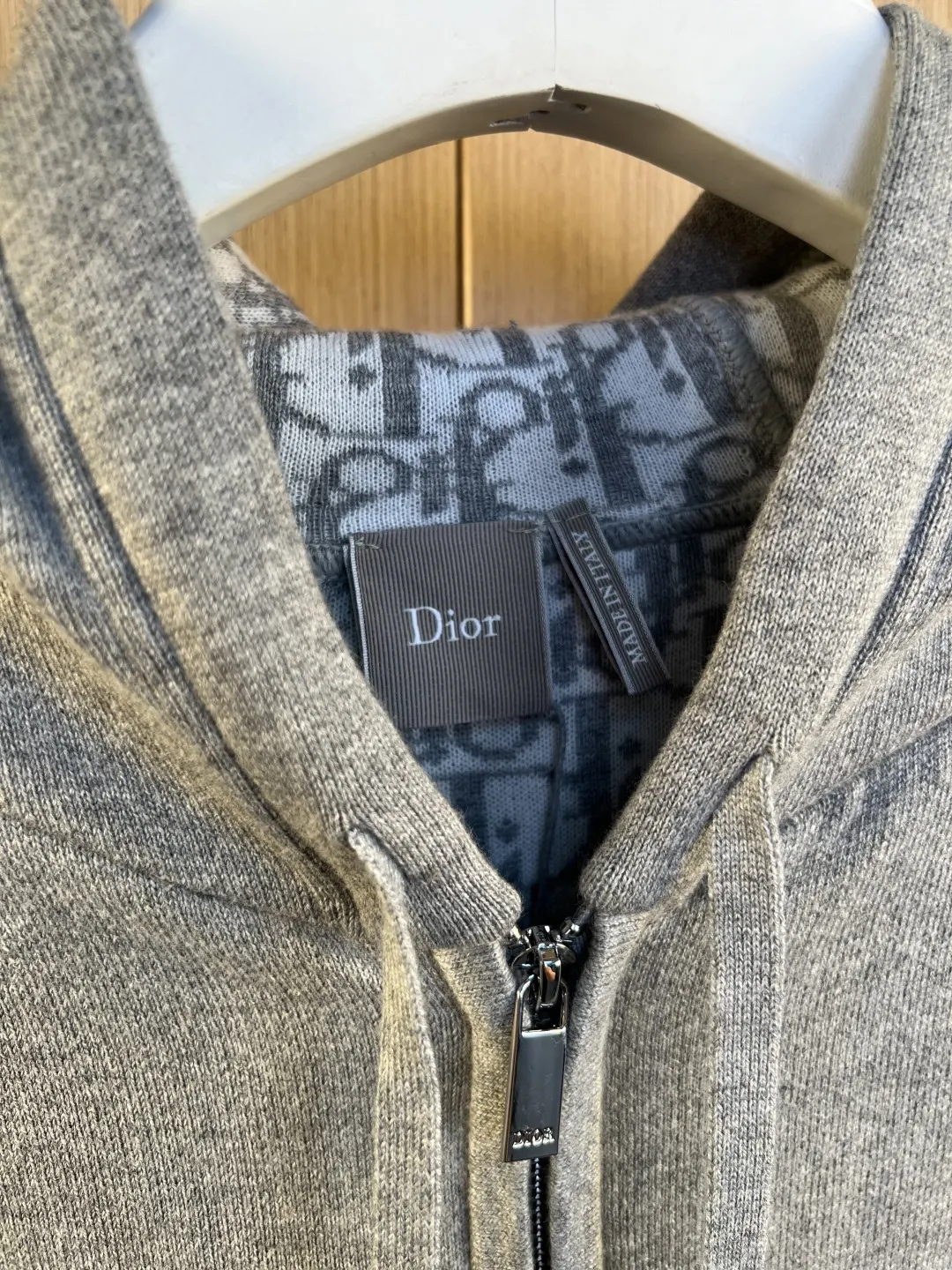 Logo-Embroidered Wool-Blend Zip-Up Hoodie D37019247 — view 2