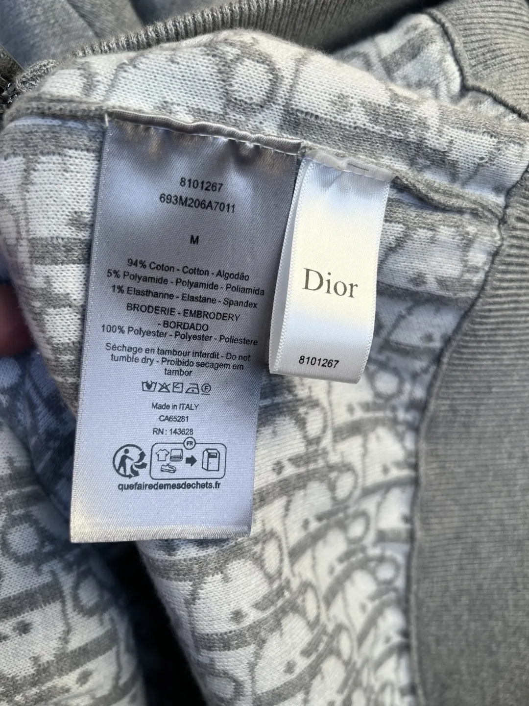Logo-Embroidered Wool-Blend Zip-Up Hoodie D37019247 — view 7