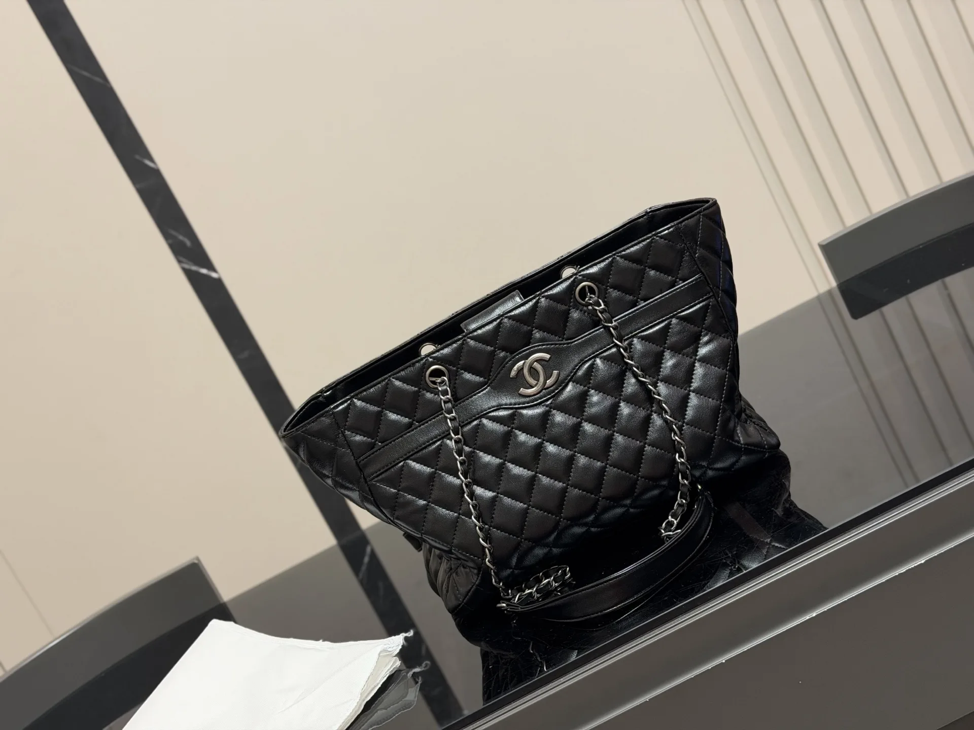 Chanel Quilted Chain Tote Bag D37017981 — view 5