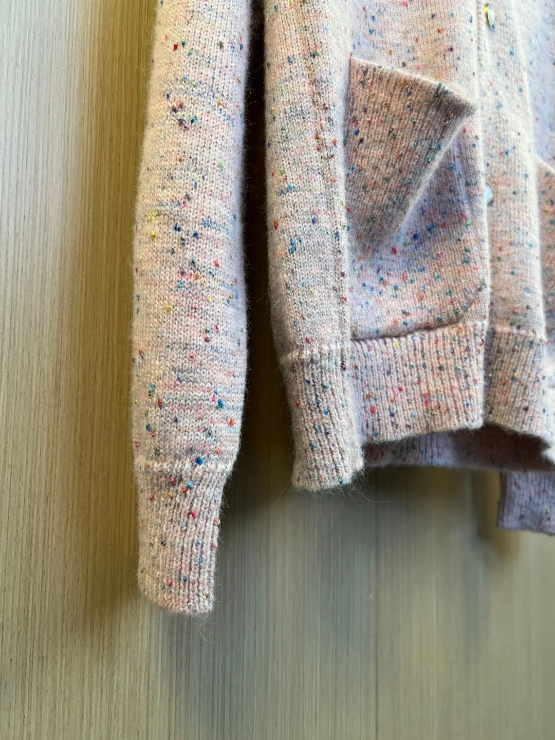 Speckled Wool Knit Cardigan with Pearl Buttons D37019254 — view 2