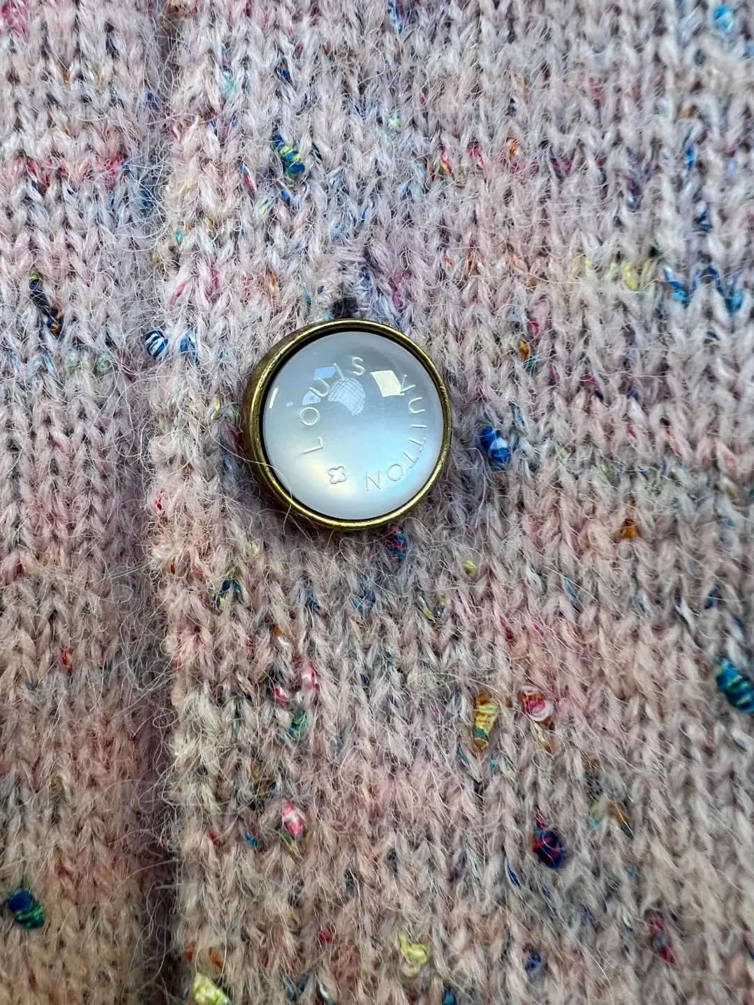 Speckled Wool Knit Cardigan with Pearl Buttons D37019254 — view 3