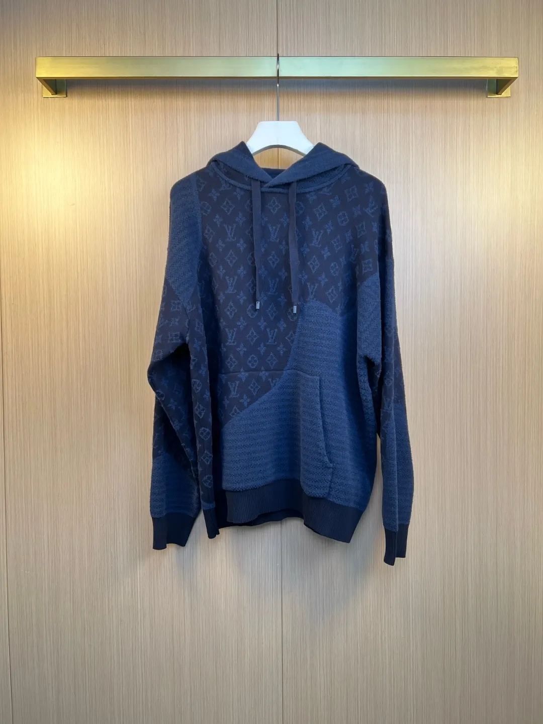 Monogram Jacquard Panel Knit Hoodie D37019255