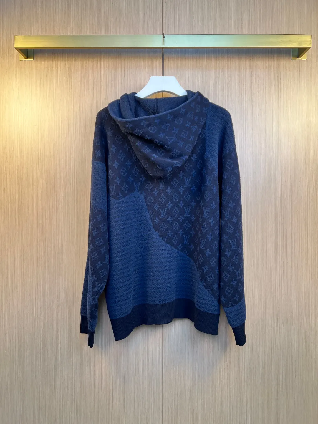 Monogram Jacquard Panel Knit Hoodie D37019255 — view 6
