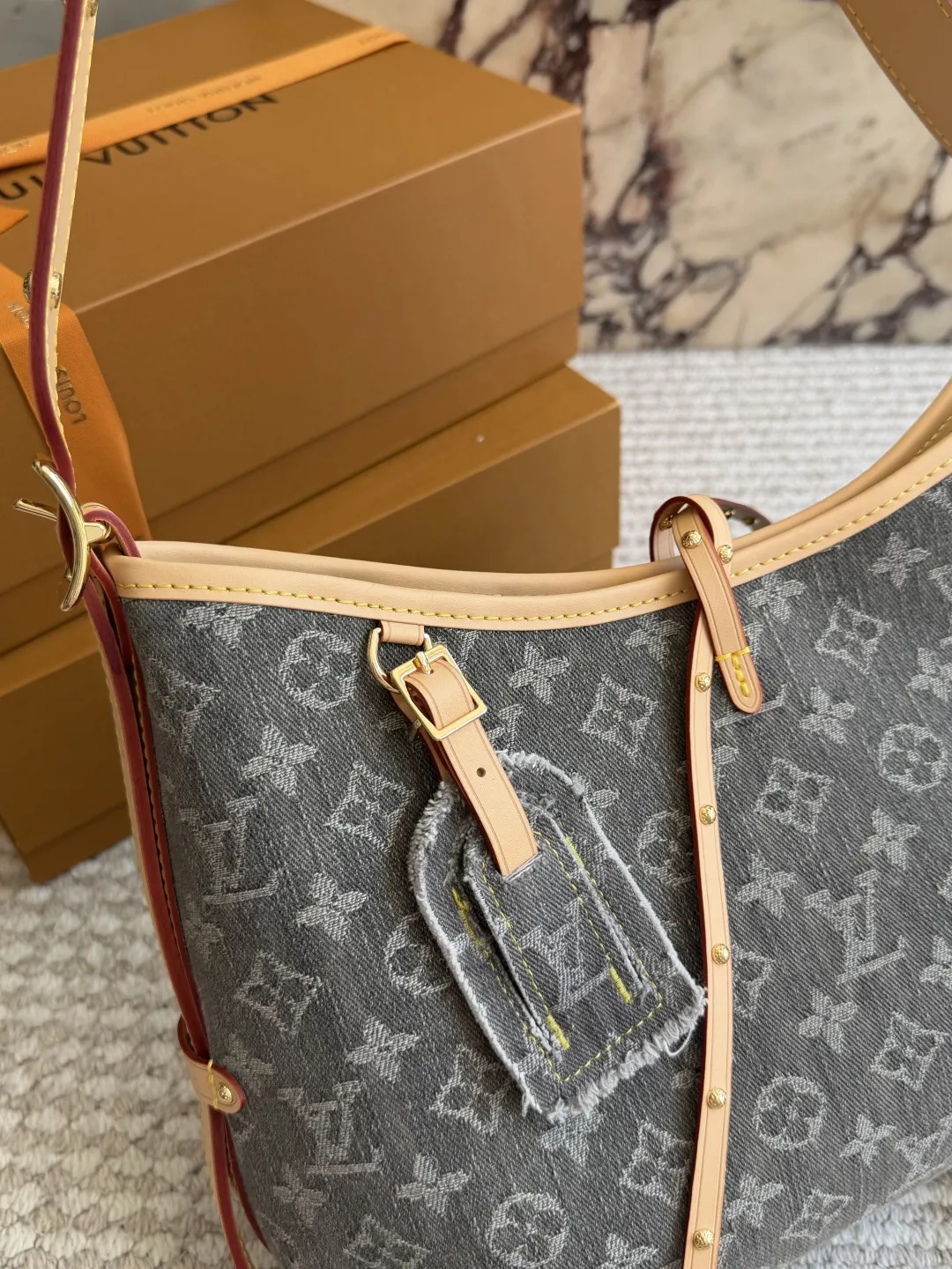 Carryall Denim Monogram Shoulder Bag D37018047 — view 2