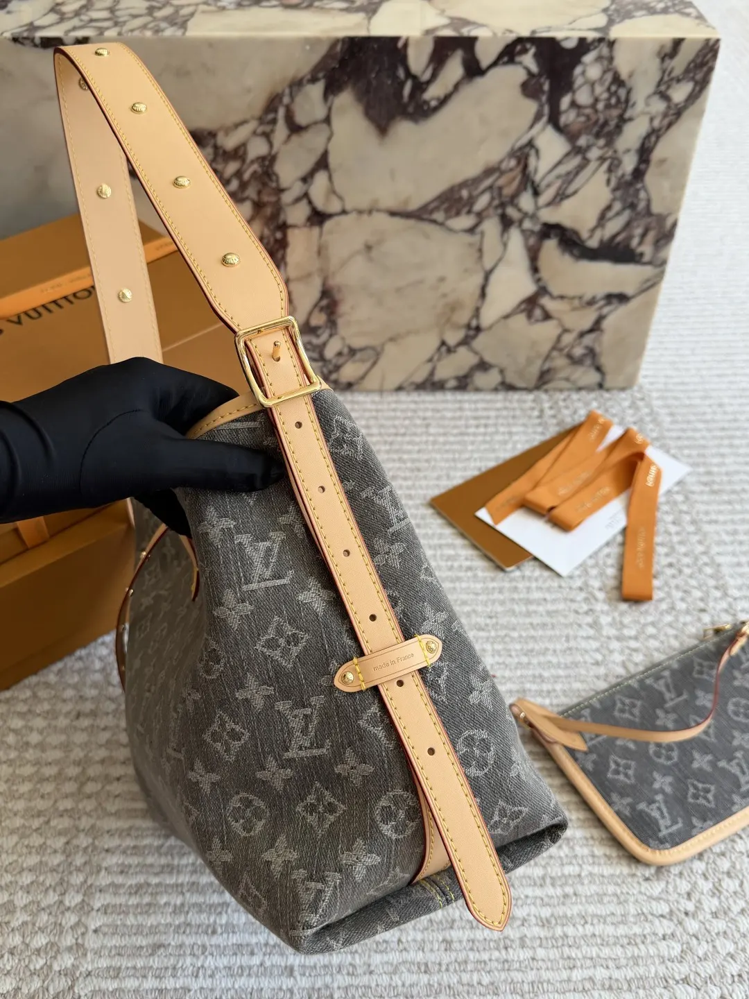 Carryall Denim Monogram Shoulder Bag D37018047 — view 3