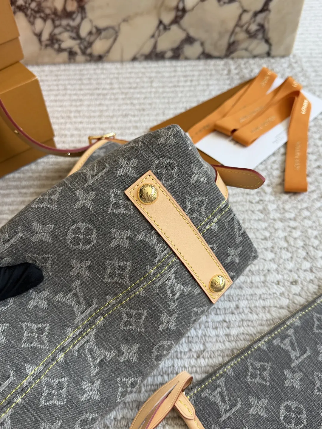 Carryall Denim Monogram Shoulder Bag D37018047 — view 5