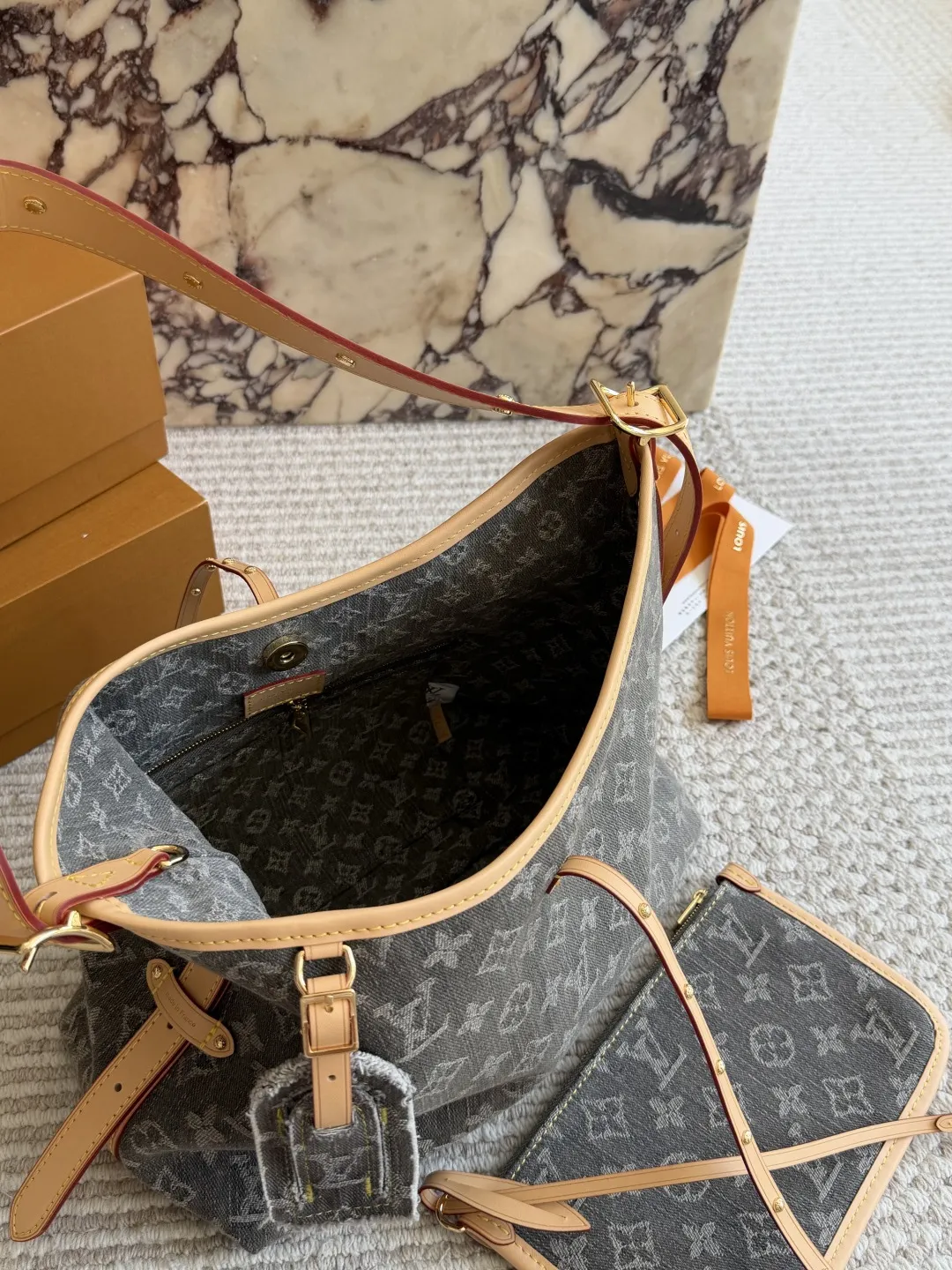Carryall Denim Monogram Shoulder Bag D37018047 — view 9