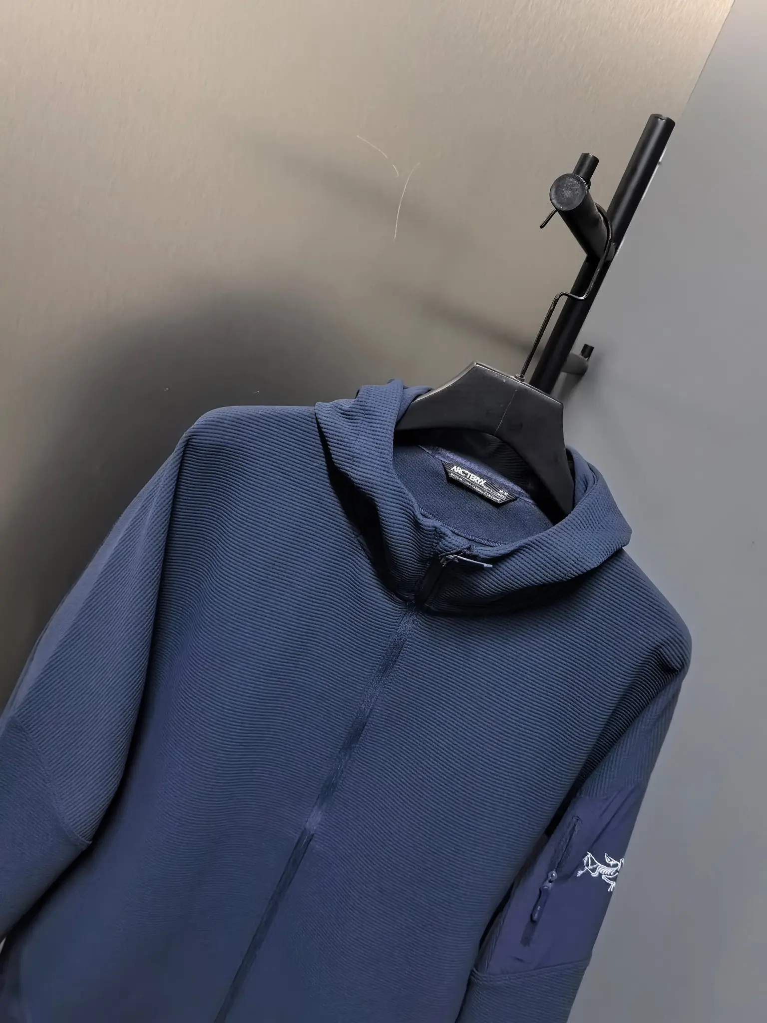 Waffle-Knit Zip-Up Hooded Jacket D38020829 — view 8