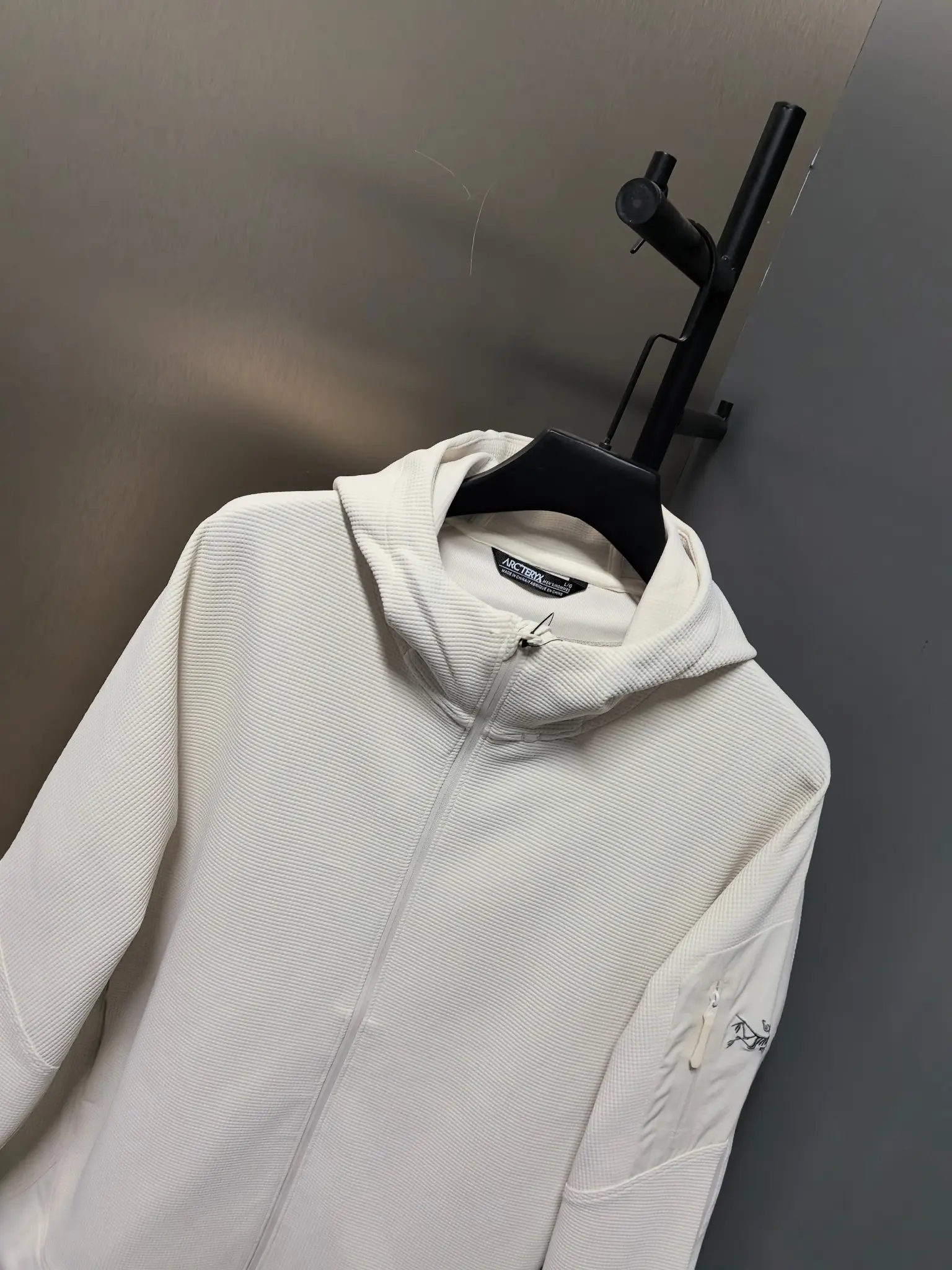 Waffle-Knit Zip-Up Hooded Jacket D38020830 — view 7
